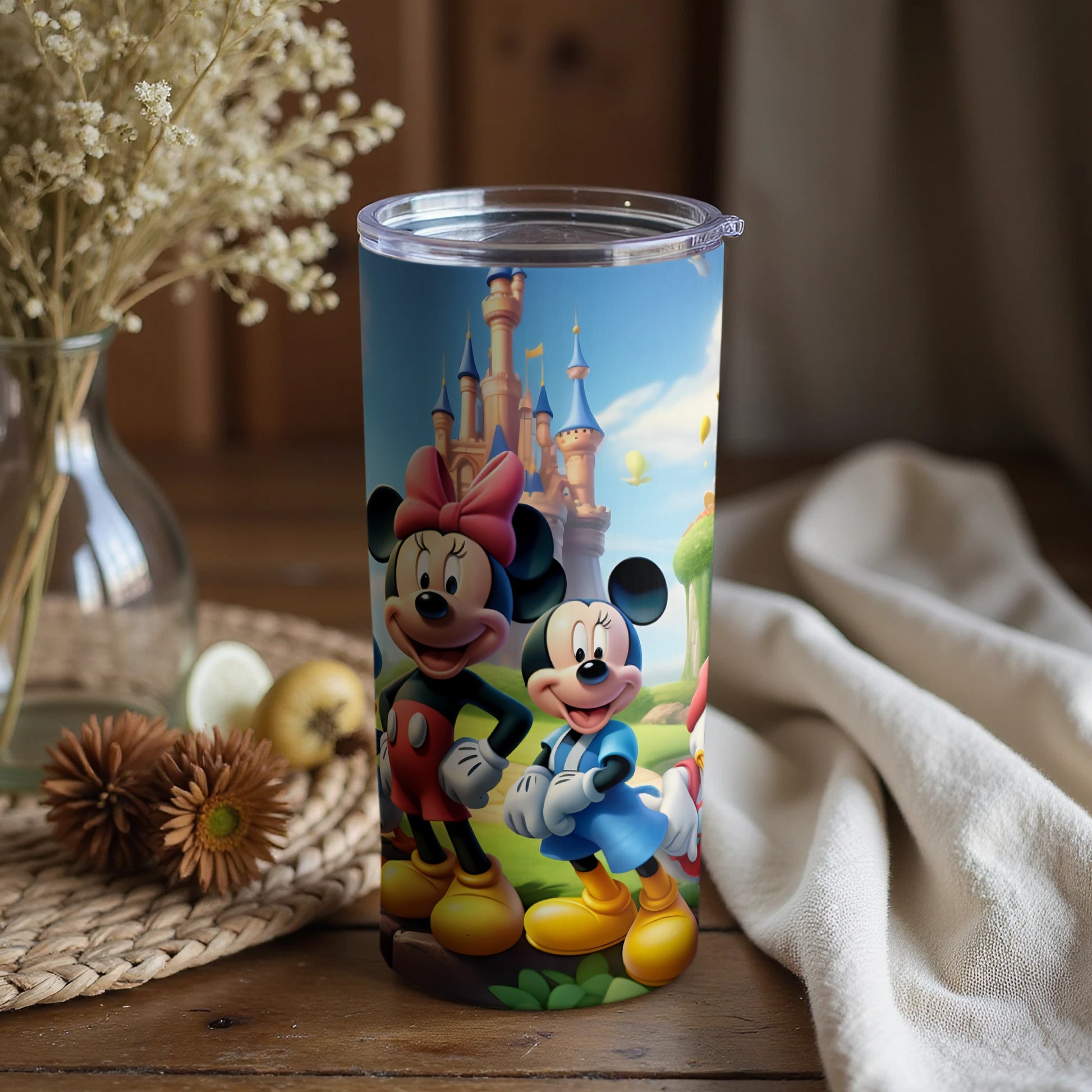 Mickey and Minnie Mouse Castle Scene Tumbler