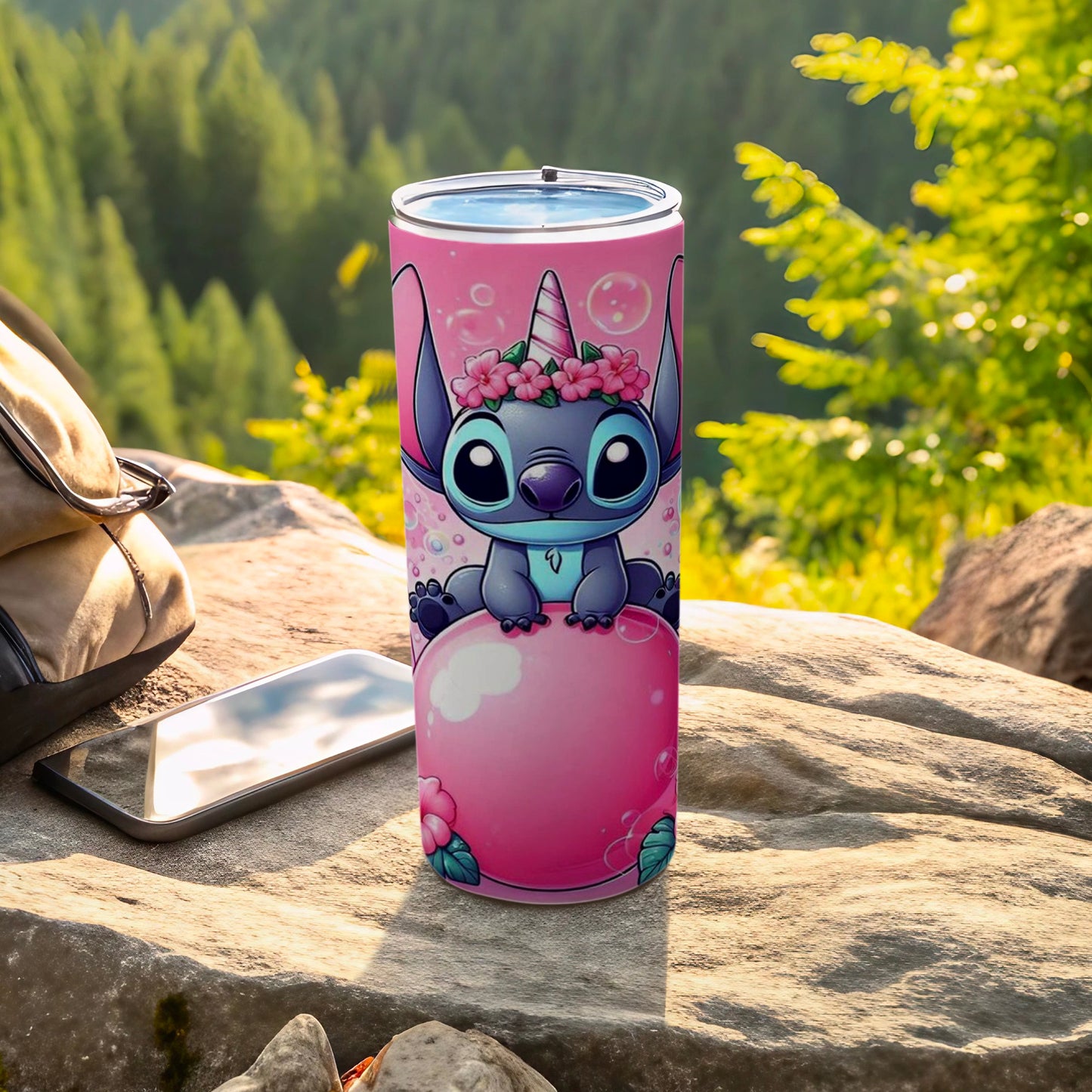 Cute Character Unicorn Tumbler with Floral Design