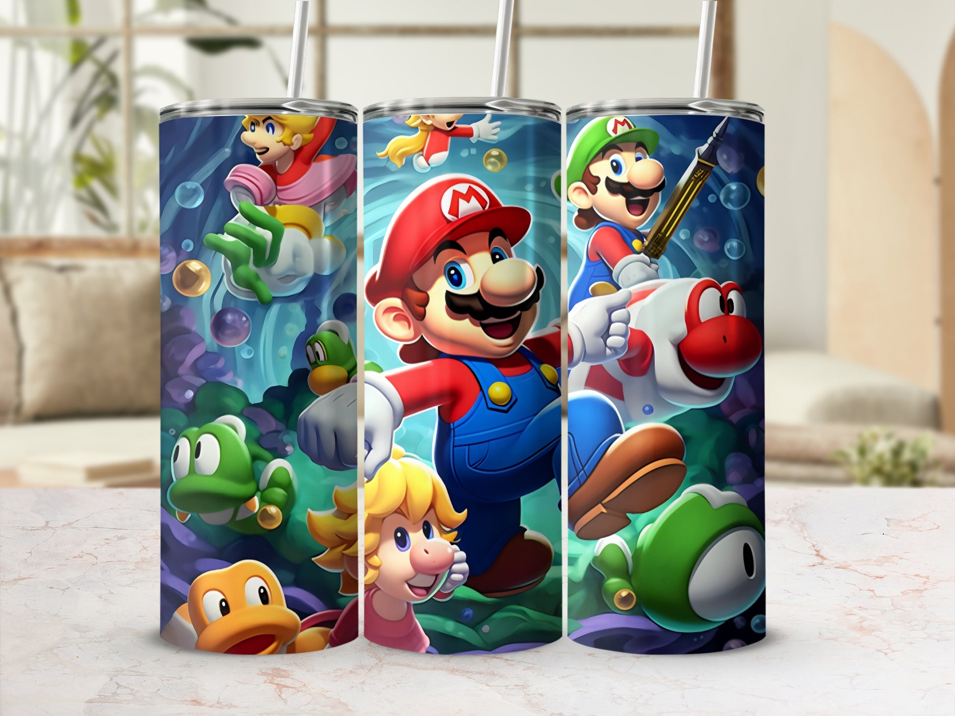 Vibrant Underwater Adventure Design Tumbler Cup
