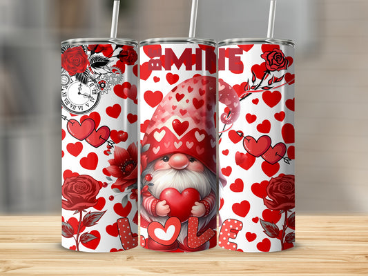 Gnome Love Hearts Tumbler For Valentine's Day Gifts