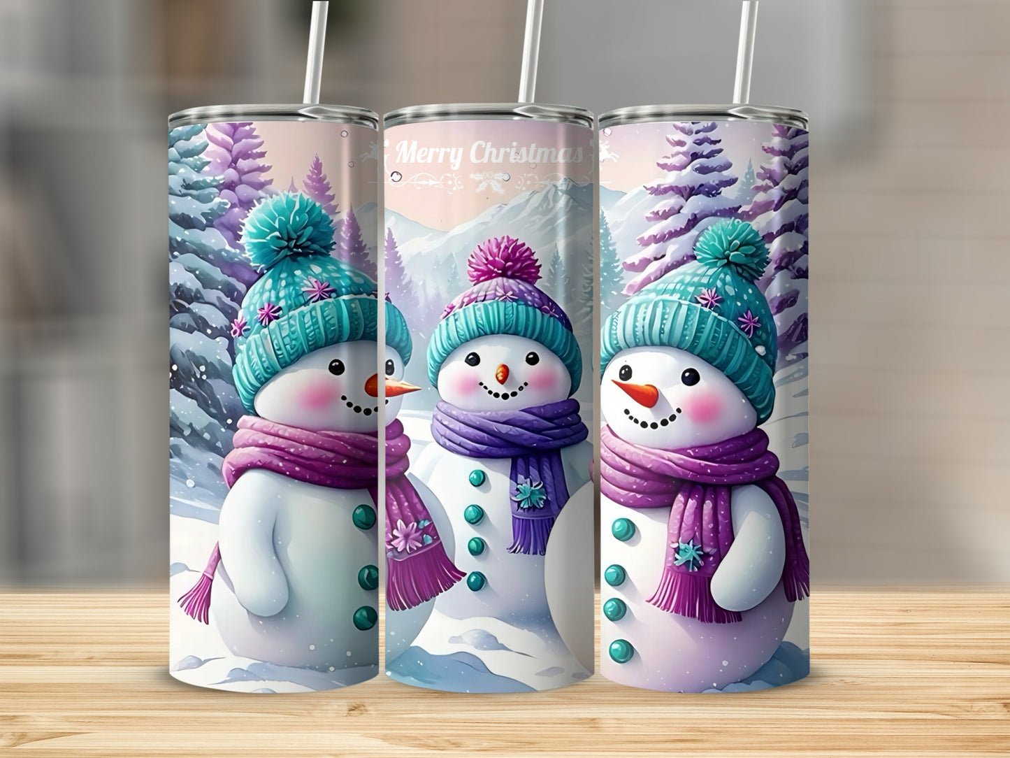 Snowman Merry Christmas Winter Holiday Tumbler