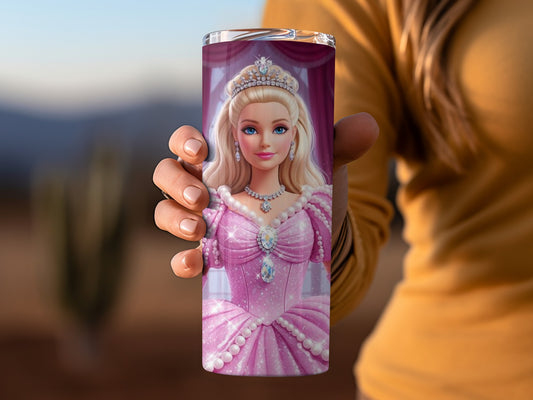 Barbie Princess Pink Dress In Ballroom Scene Tumblers