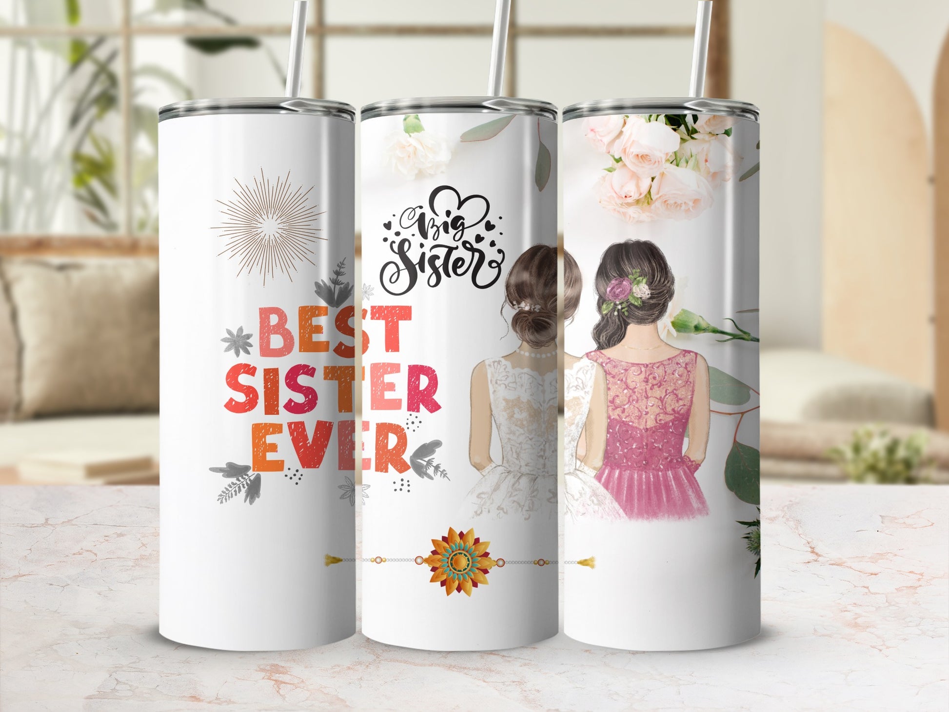 Elegant Best Sister Ever Tumbler Cup Collection