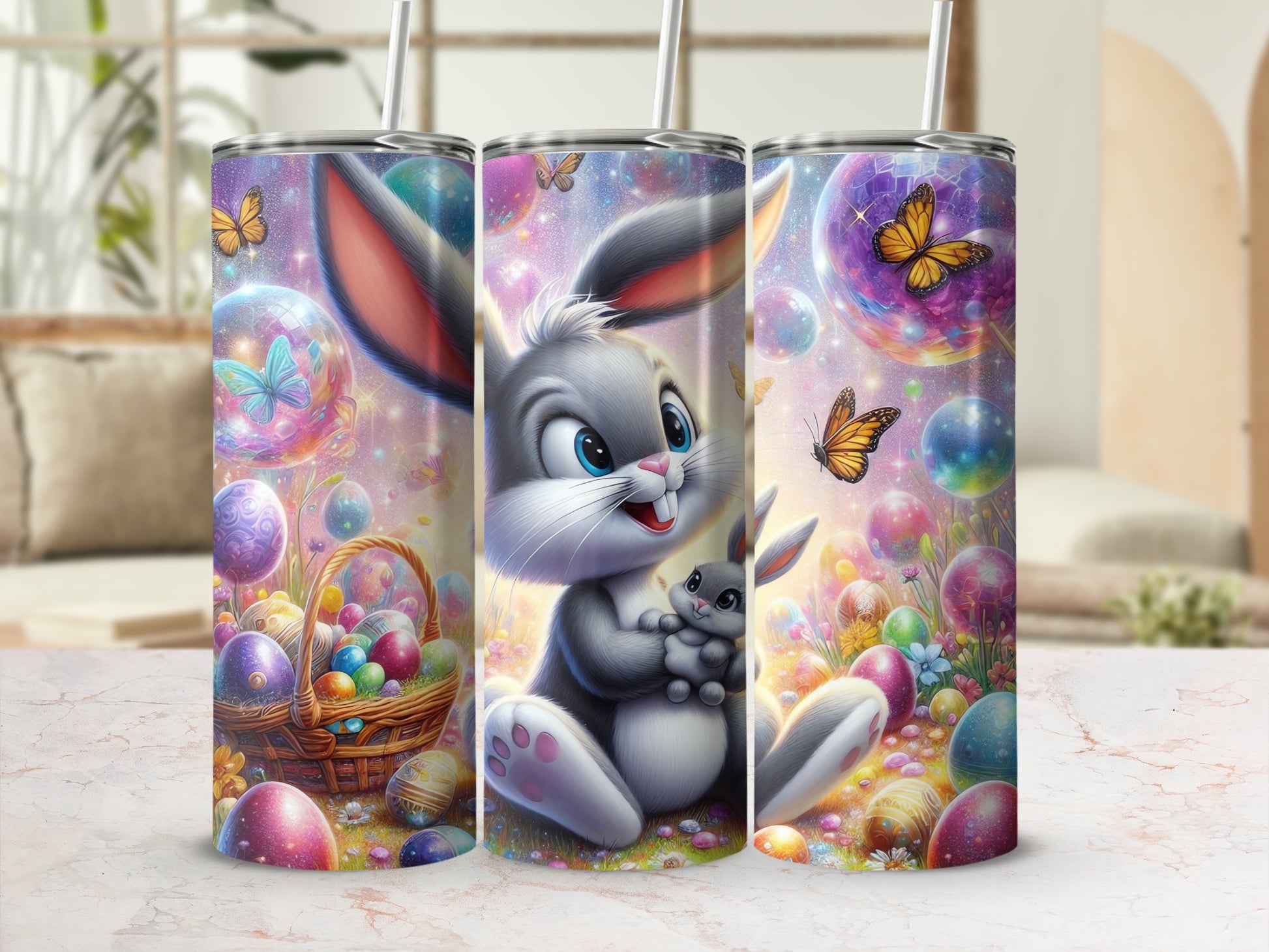 Cute Bunny Baby Easter Eggs Butterflies Galaxy Sparkle product type