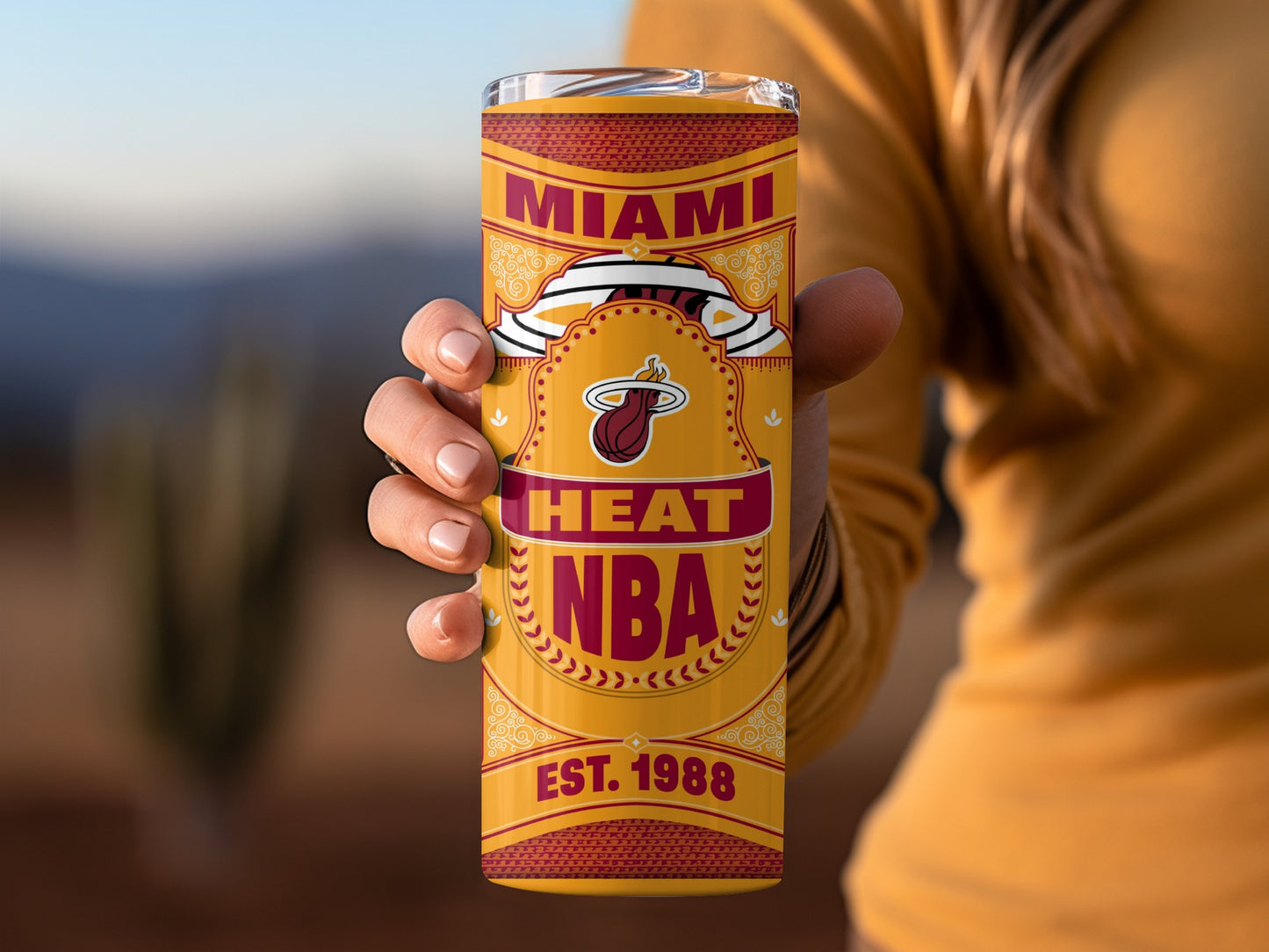 Miami Heat NBA Established 1988 Decorated Premium Tumbler