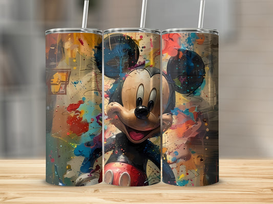 Colorful Mickey Mouse Splatter Art Tumbler Cup Xiaomi