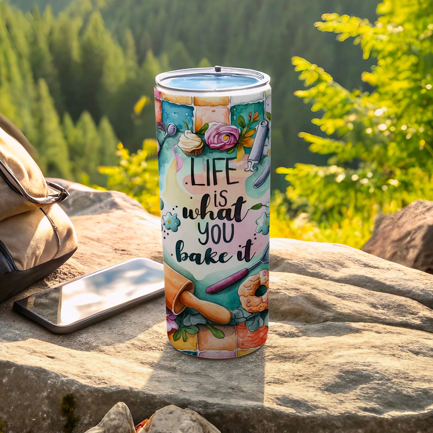 Life is what you bake it baking motif tumbler product type