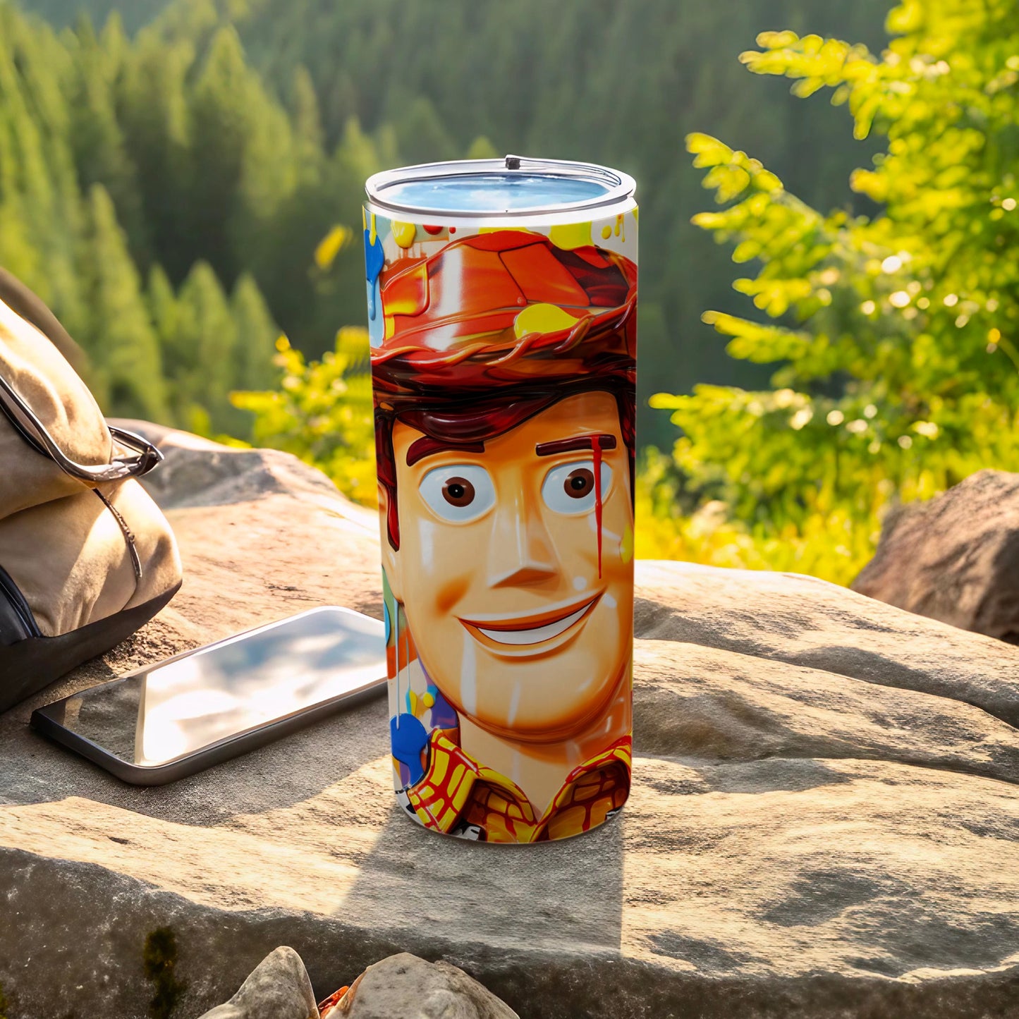 Colorful Woody Travel Tumbler for Outdoor Adventures