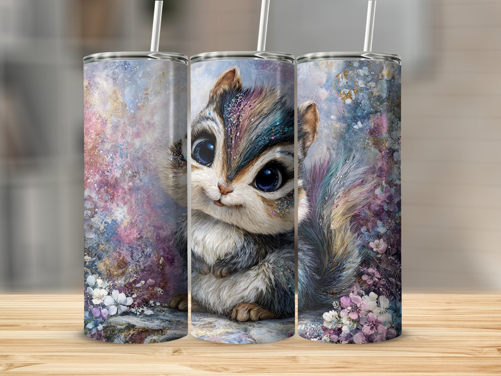 Adorable Woodland Creature Wrap Tumbler Design