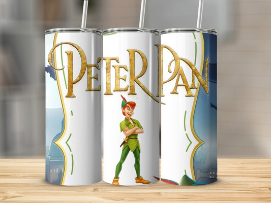 Peter Pan Design Insulated Tumbler with Straw