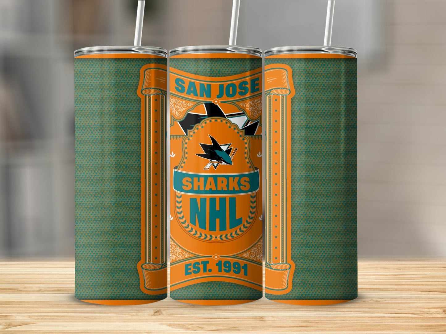 San Jose Sharks NHL Established 1991 Distressed Style Tumbler