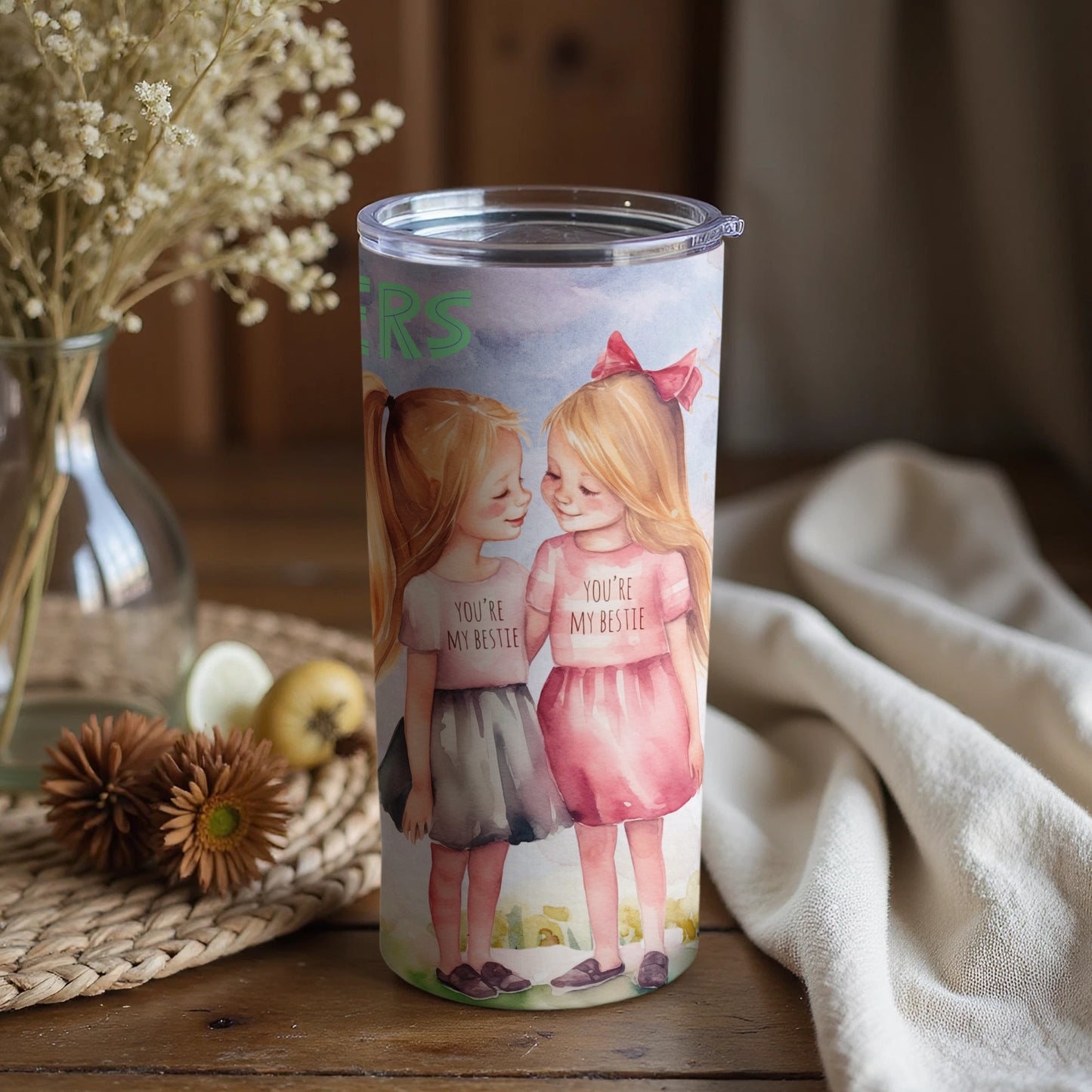 You're My Bestie Artwork Tumbler Cup