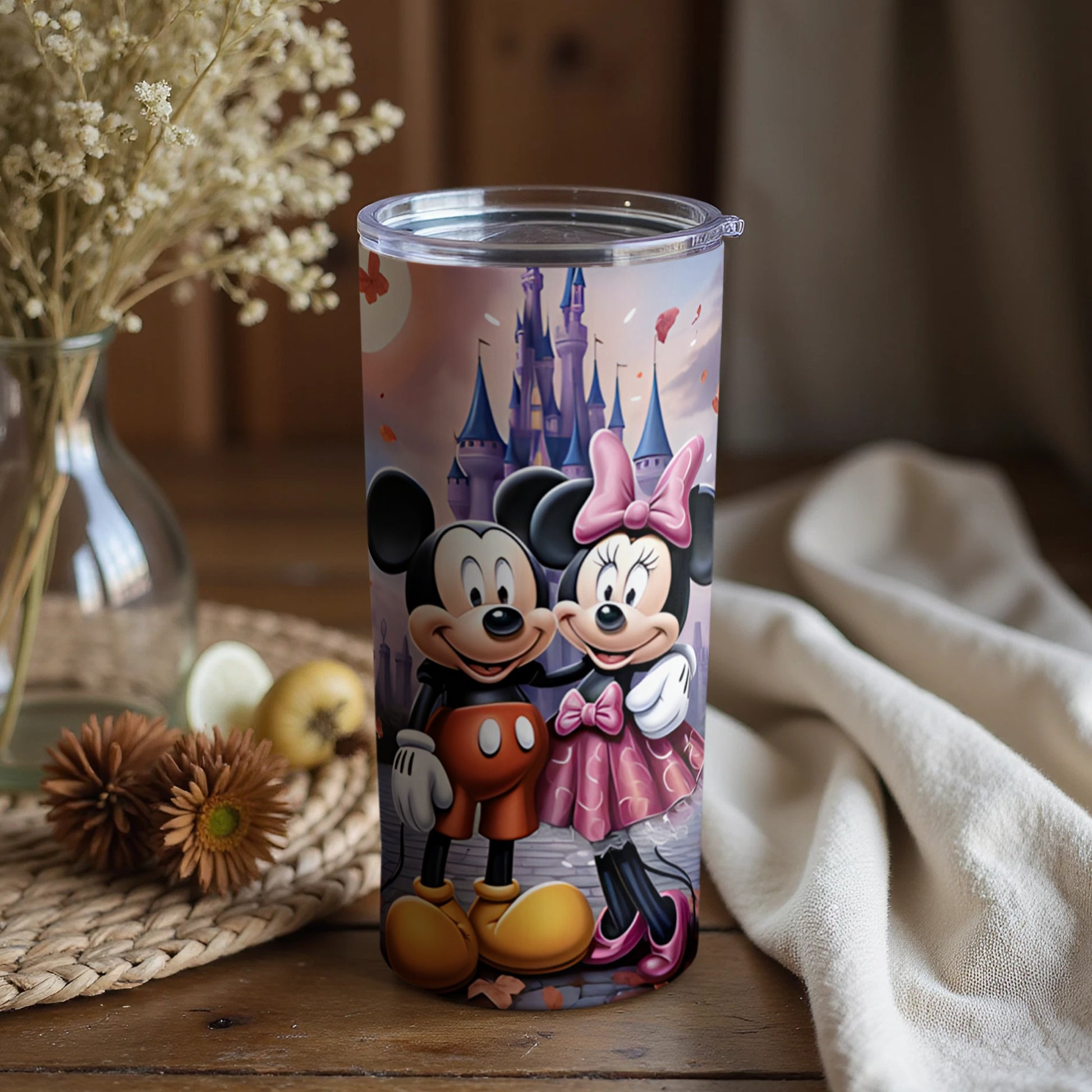 Mickey and Minnie Mouse Castle Custom Tumbler