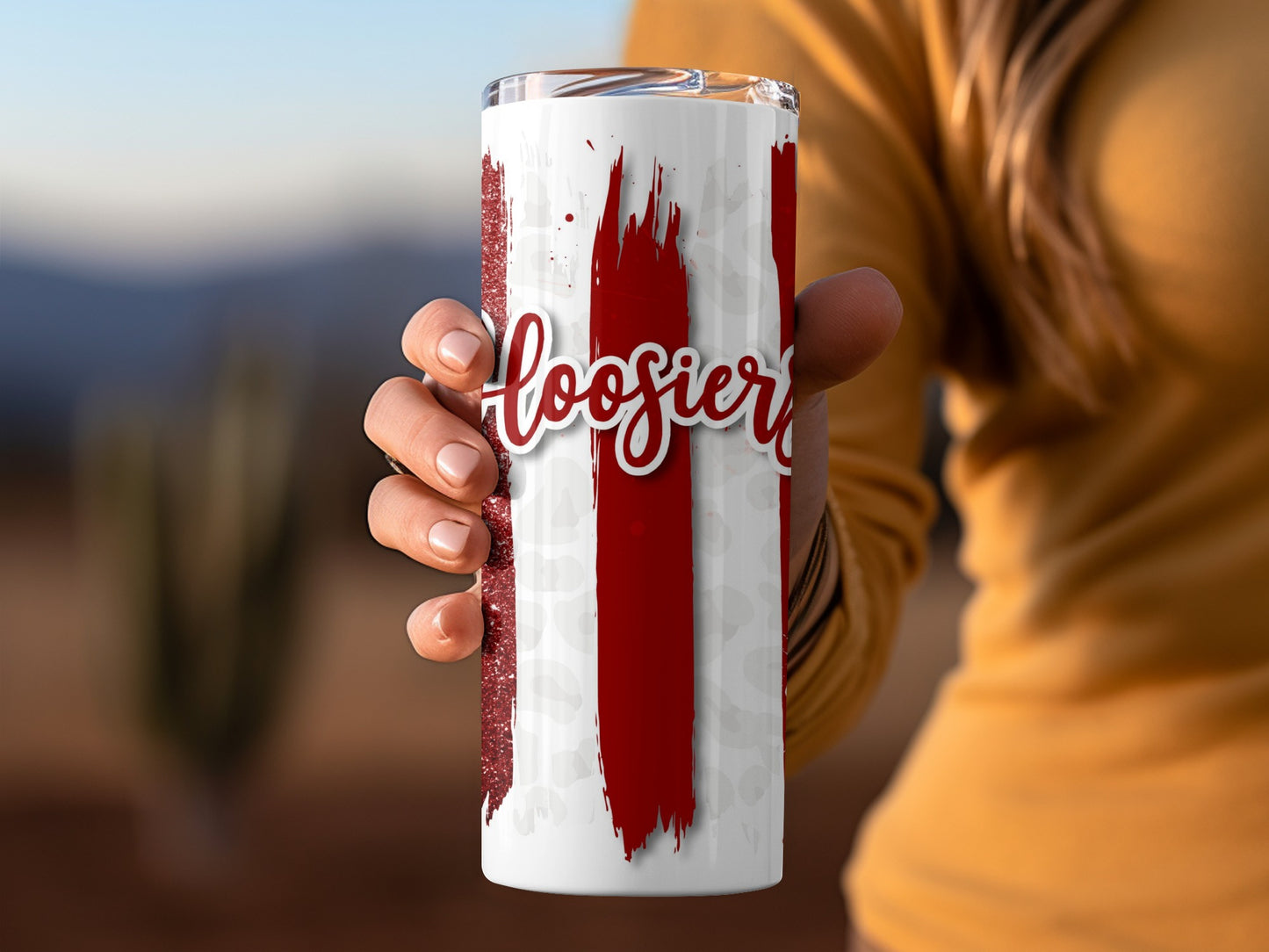 Hoosiers University Indiana Print Striped Design Tumblers