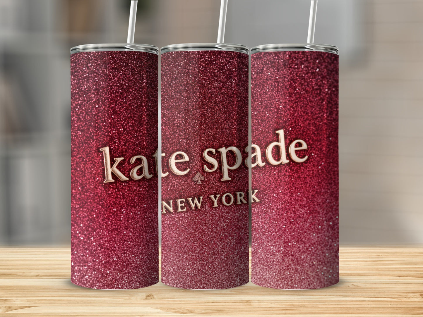Inspired By Fabulous Kate Spade New York On Glitter Background Tumblers