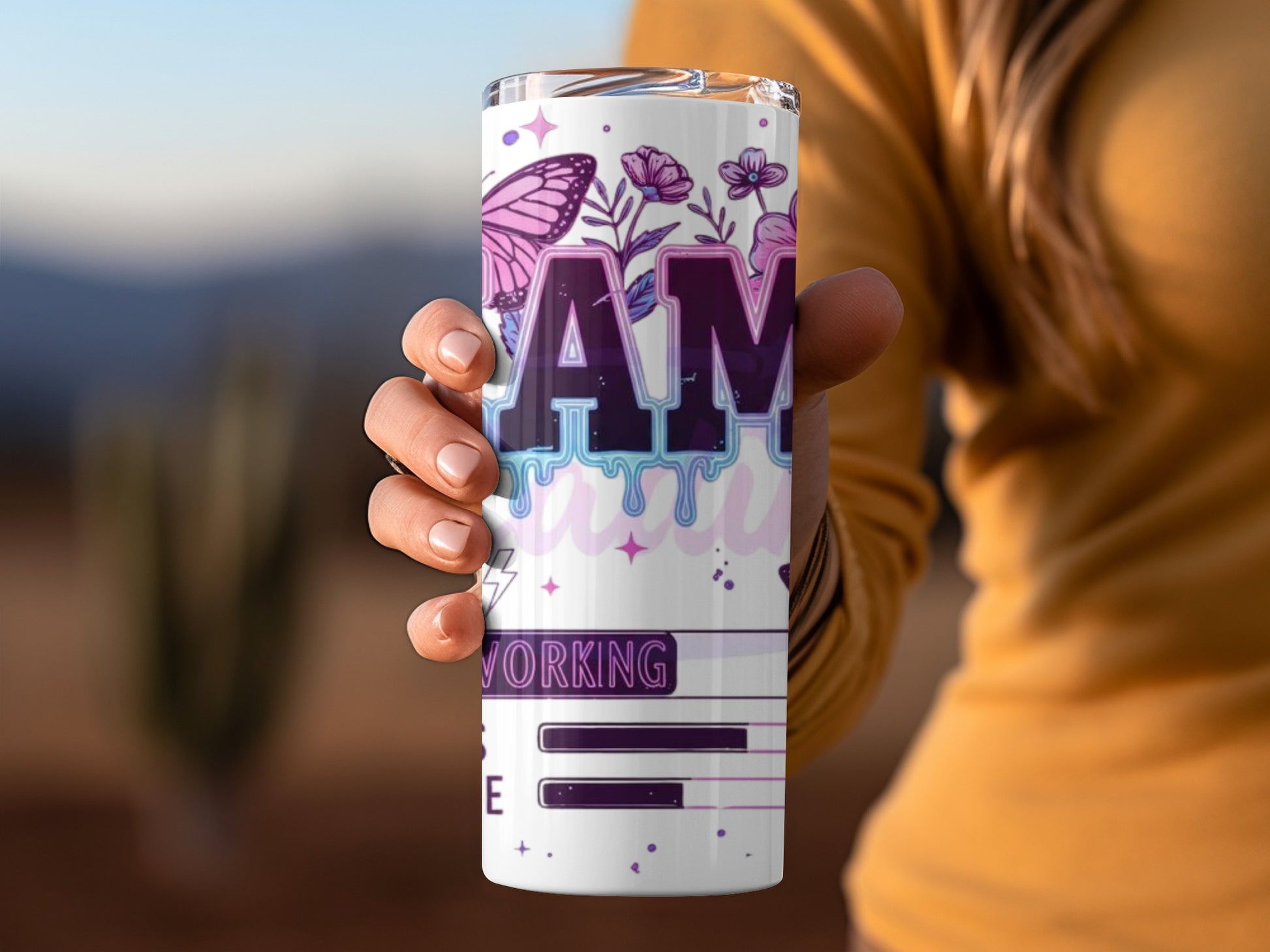 I Am Worthy Butterflies and Flowers Tumbler