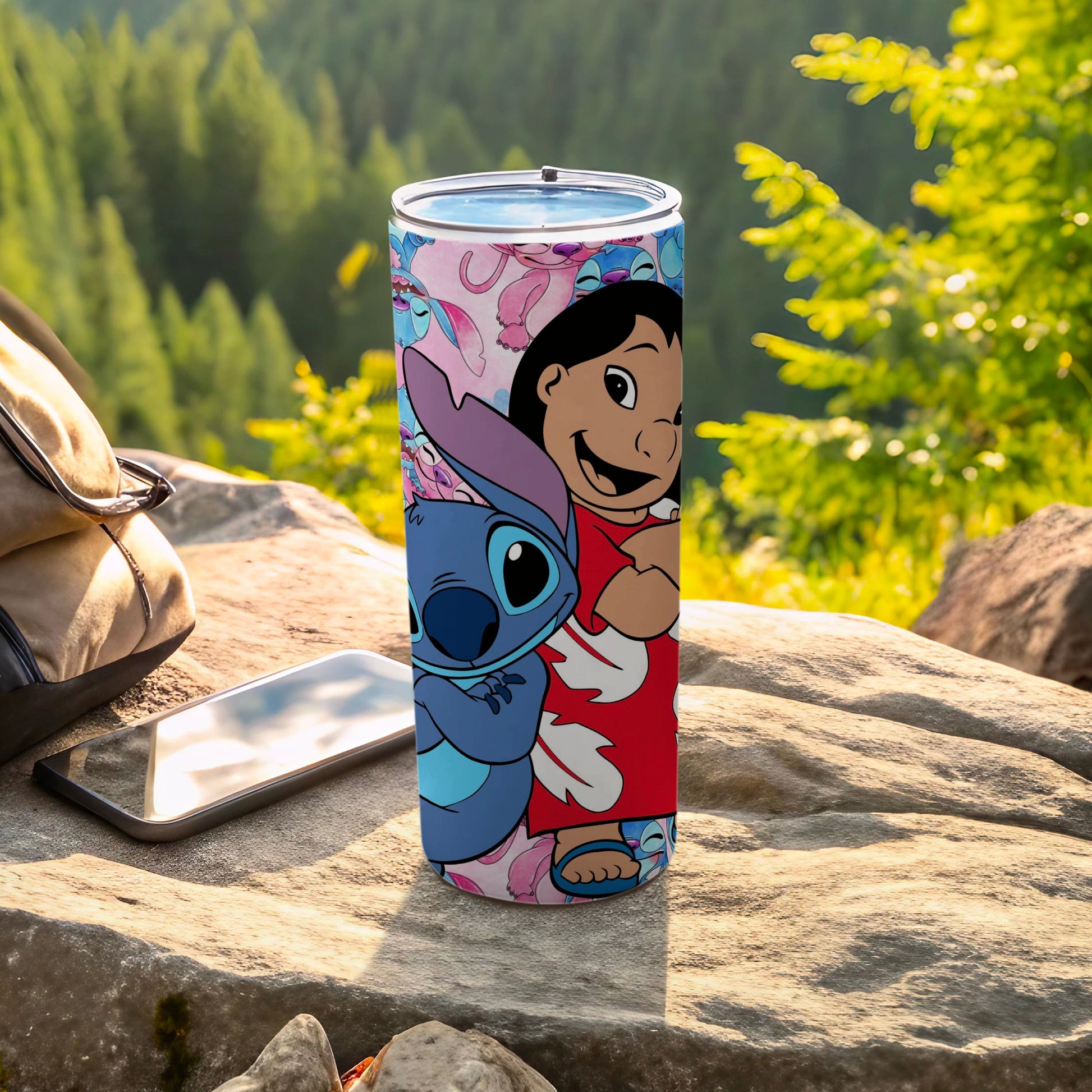 Cute Cartoon Character Lilo and Stitch Travel Tumbler