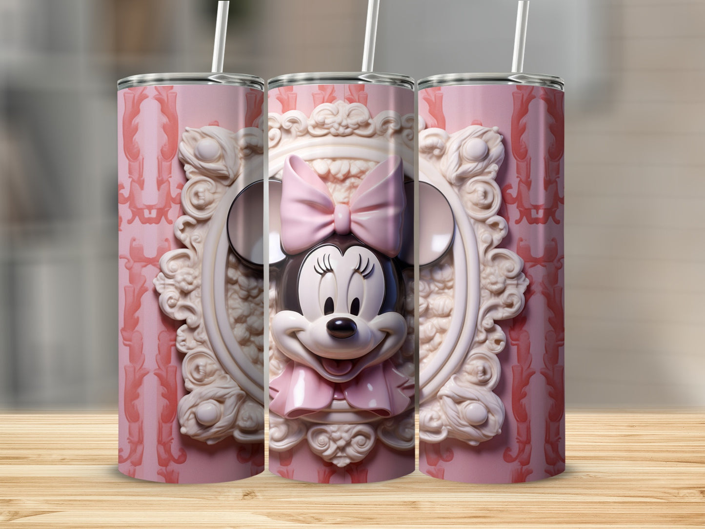 Adorable Minnie Mouse Pink Tumbler Design for Kids