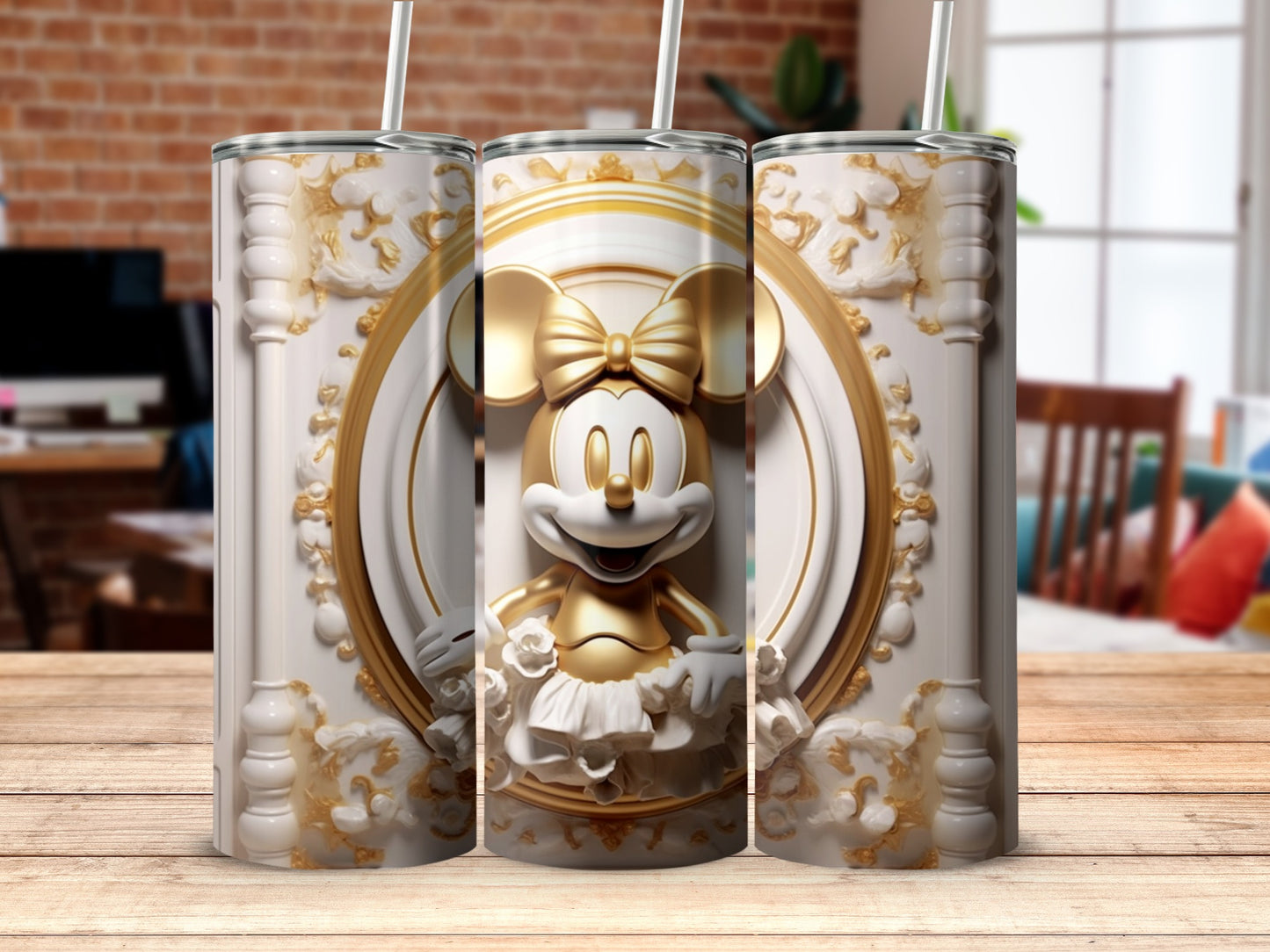 Elegant Disney Themed Tumblers Featuring Character Design