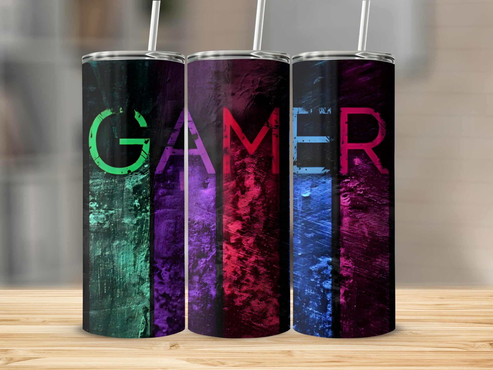 Colorful Gamer Design Tumblers for Enthusiasts