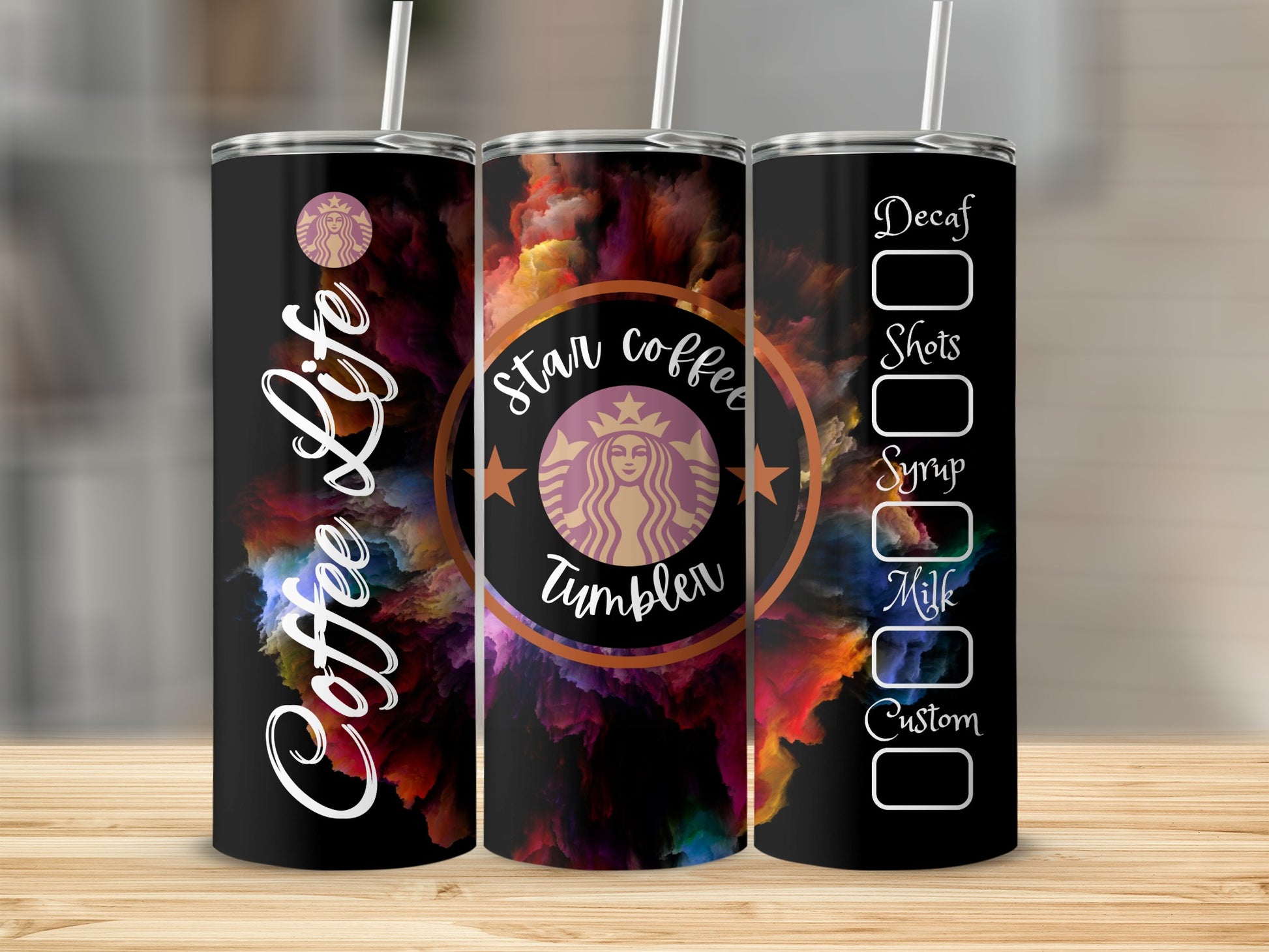 Coffee Life Star Coffee Tumbler Customizable Drink Container