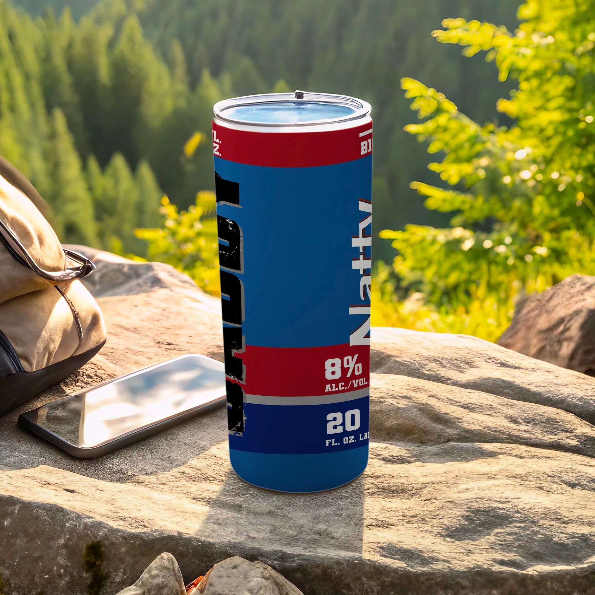 Natty 8% ALC VOL 20 FL OZ Blue Red Tumbler product type