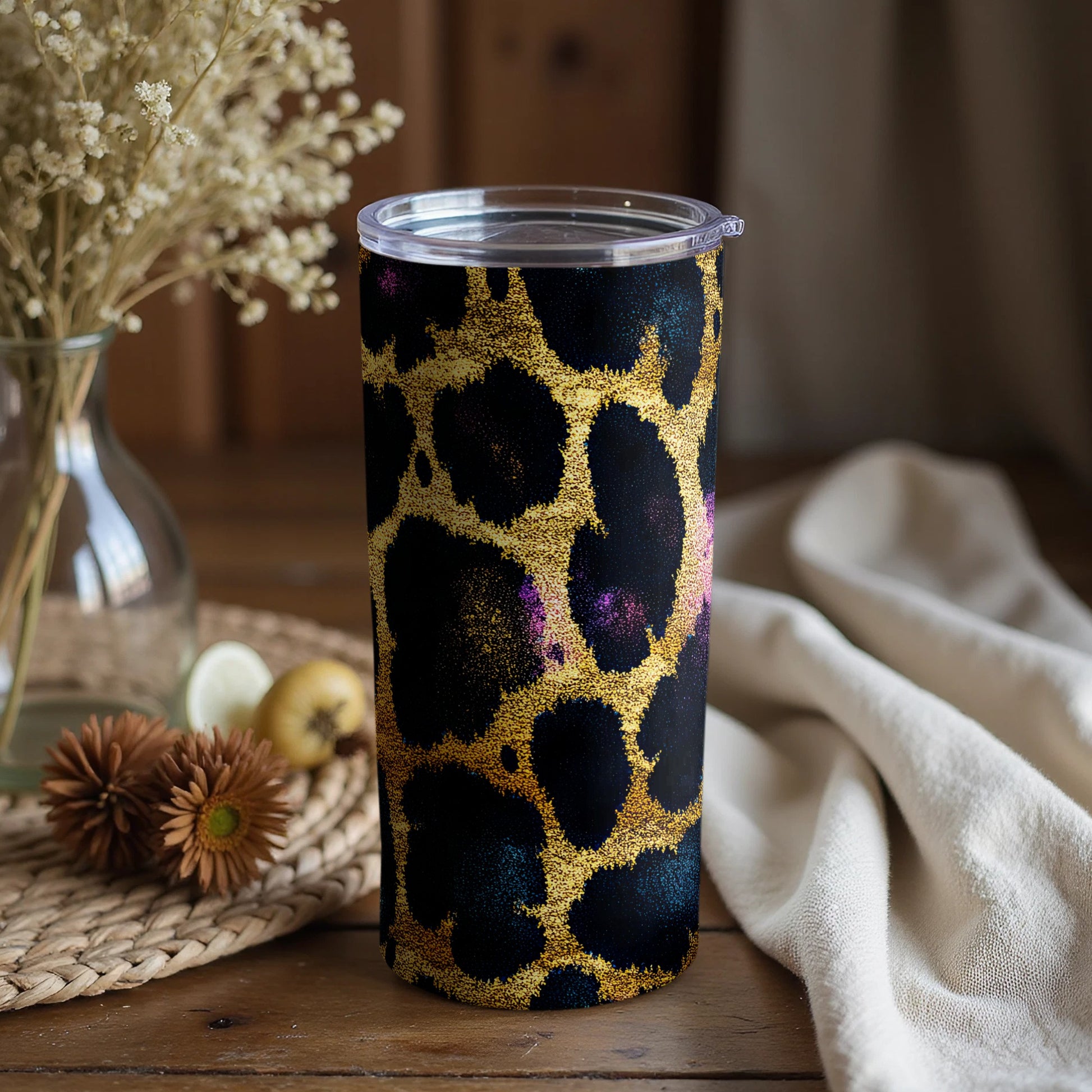 Leopard Print Tumbler for Stylish Beverage Enjoyment