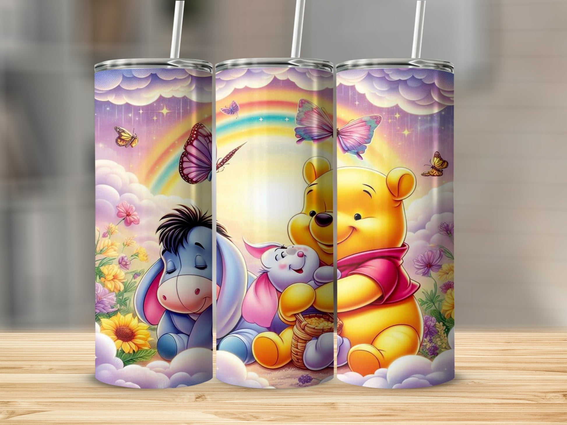 Cute Cartoon Characters Tumbler with Straw