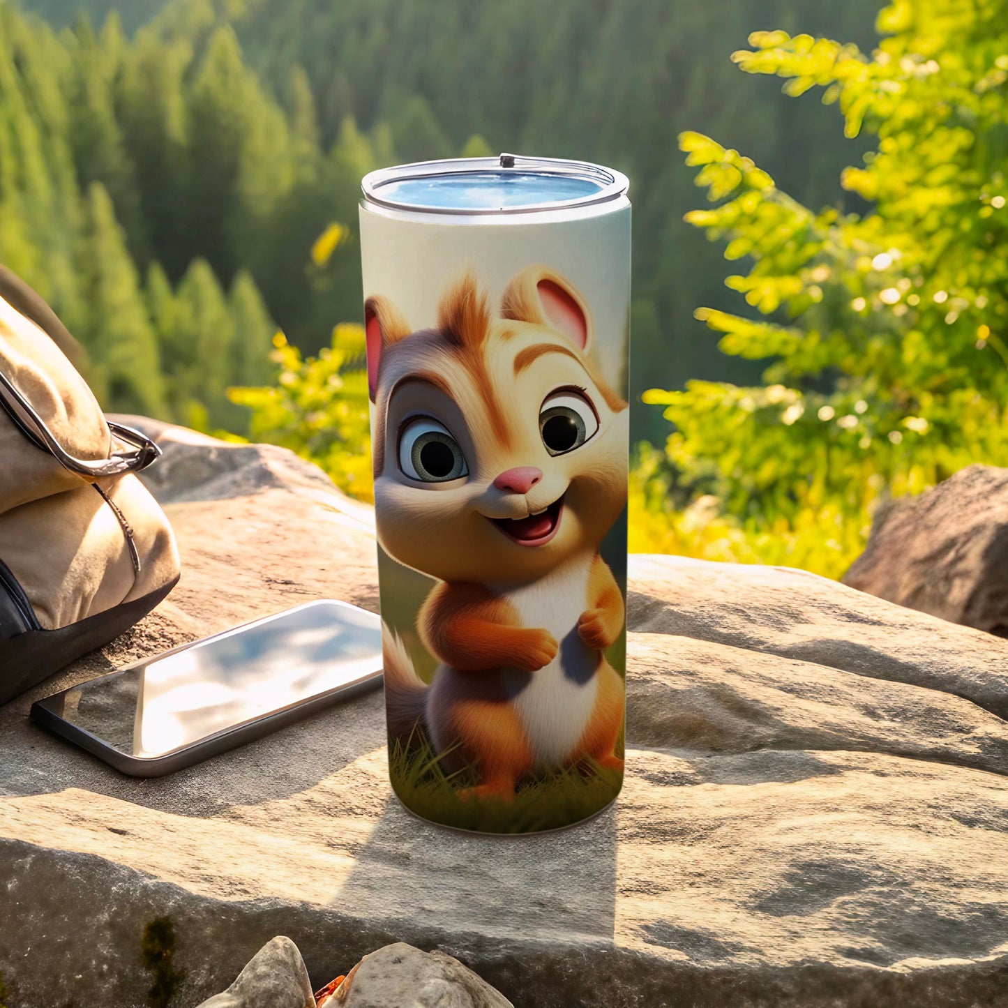 Adorable Chipmunk Design Insulated Tumbler Cup