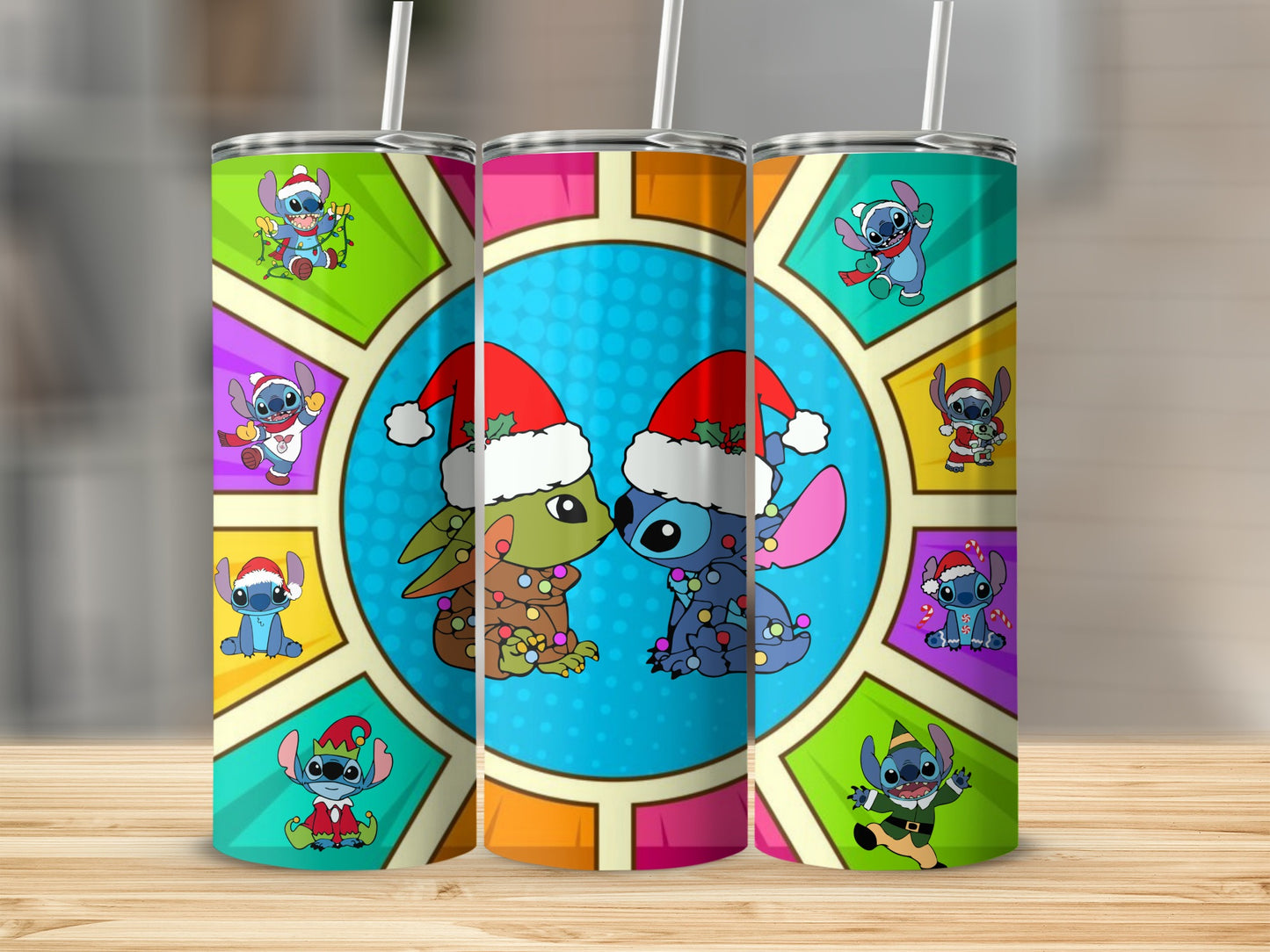 Christmas Stitch and Scrump Tumbler with Festive Colors