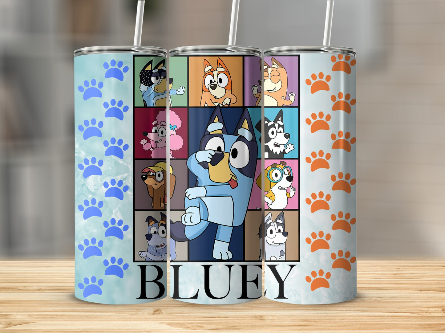 Colorful Cartoon Characters Bluey Tumbler