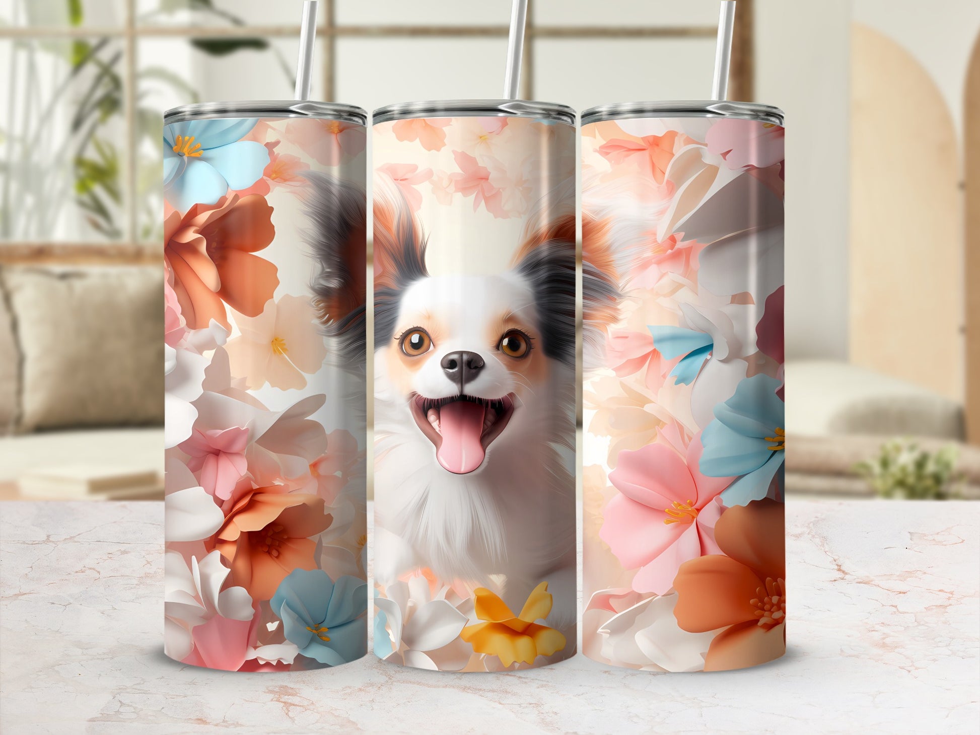 Cute Happy Papillon Dog Colorful Flowers Tumbler product type
Tumbler Dog Chihuahua Papillon Cute Dog Floral Design Flower Print Happy Dog Pet Lover Dog Mom Colorful Flowers Drinkware Beverage Holder Gift Idea Unique Design Summer Vibe Spring Theme Animal Art Insulated Tumbler Smiling Pet