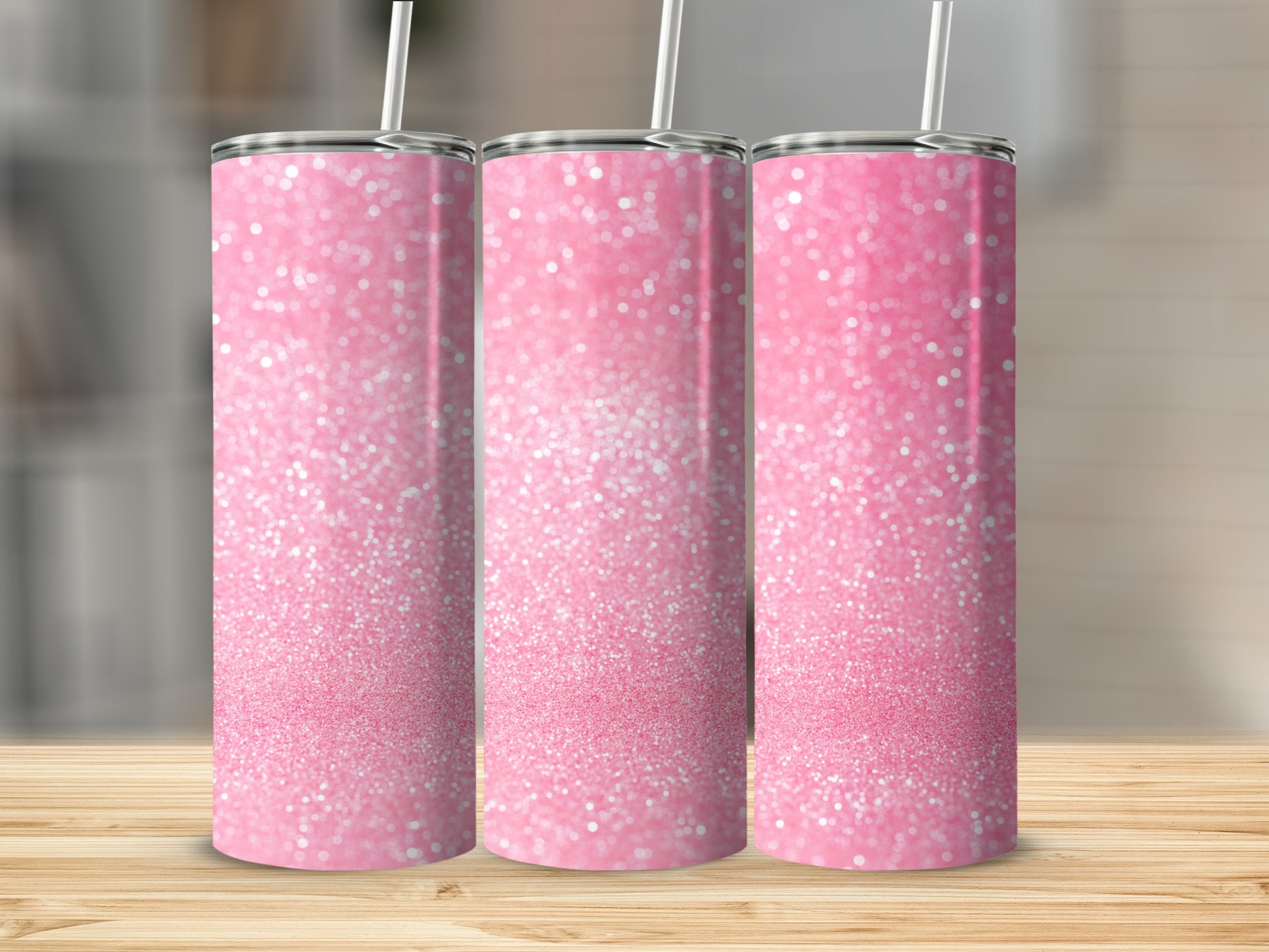 Sparkling Pink Glitter Stainless Steel Tumbler
