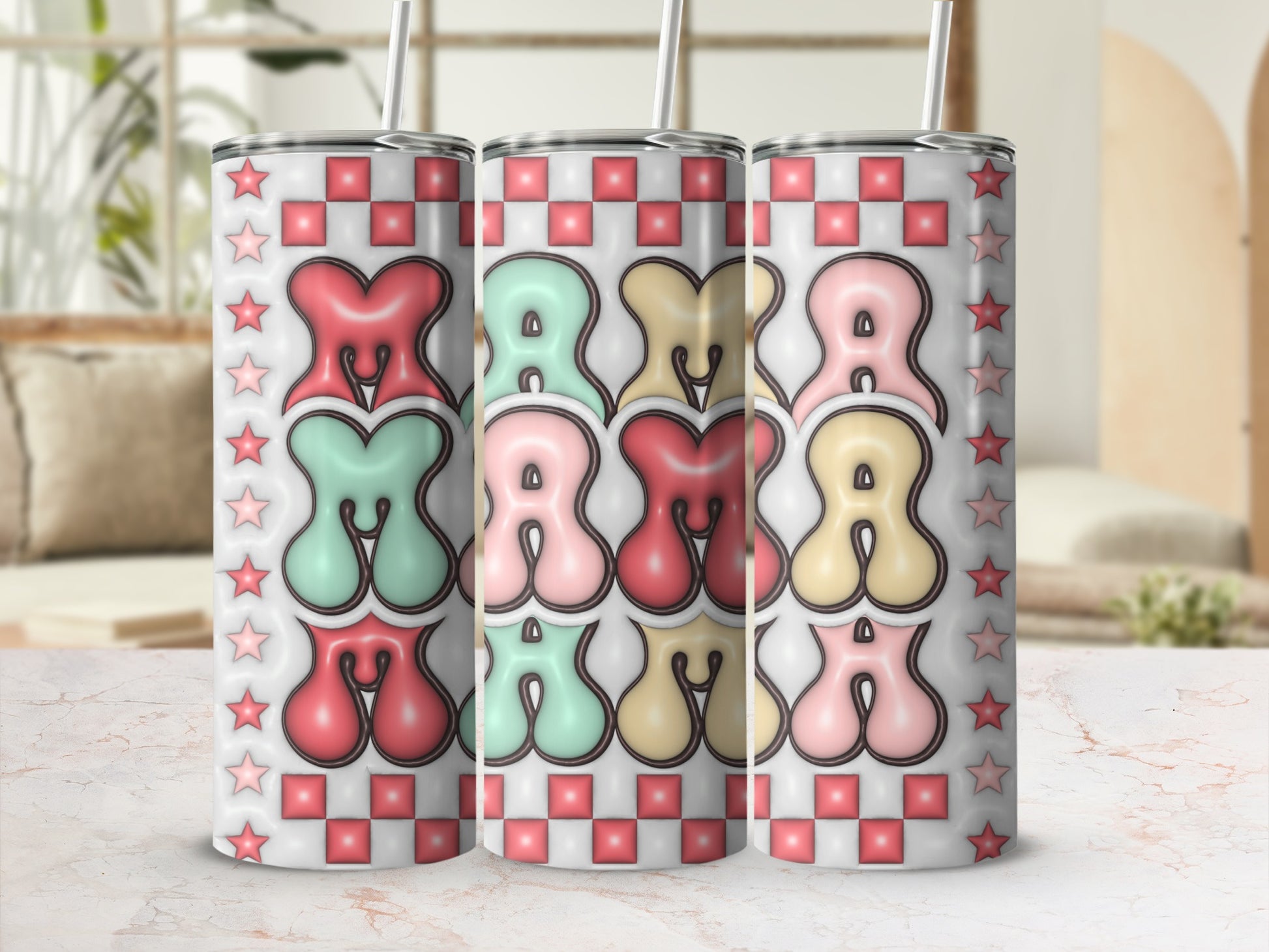 Colorful Mama Theme Tumbler Perfect for Gifts