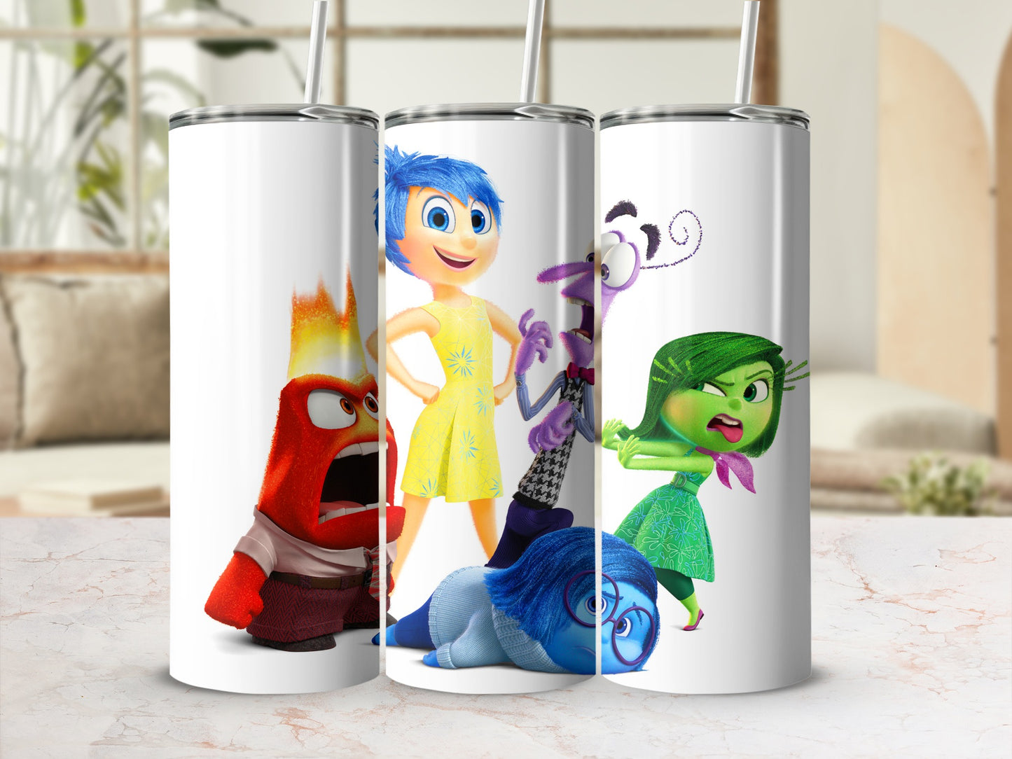 Inside Out Character Printed Travel Tumbler Cup Gift