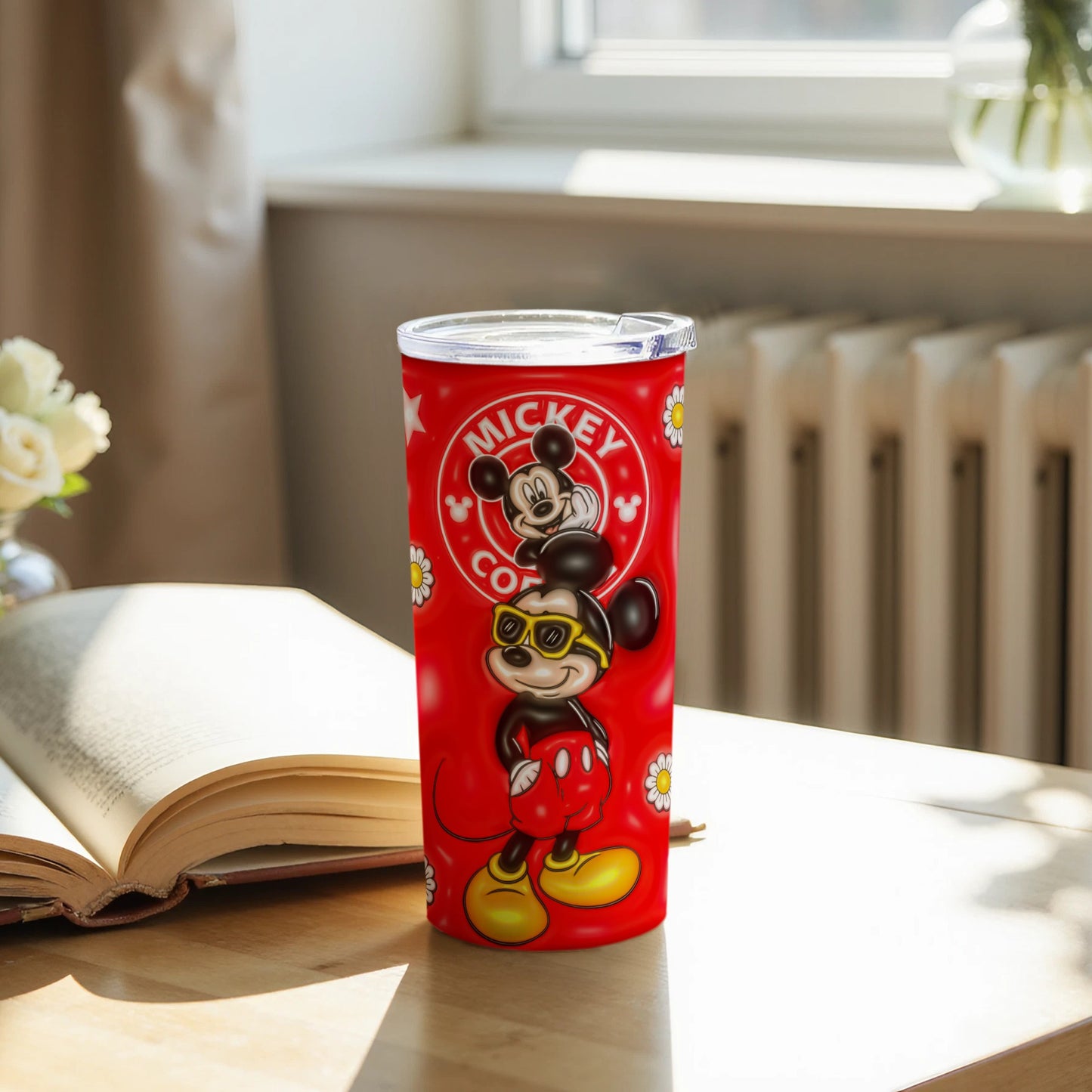 Vibrant Mickey Mouse Tumbler with Daisy Accents