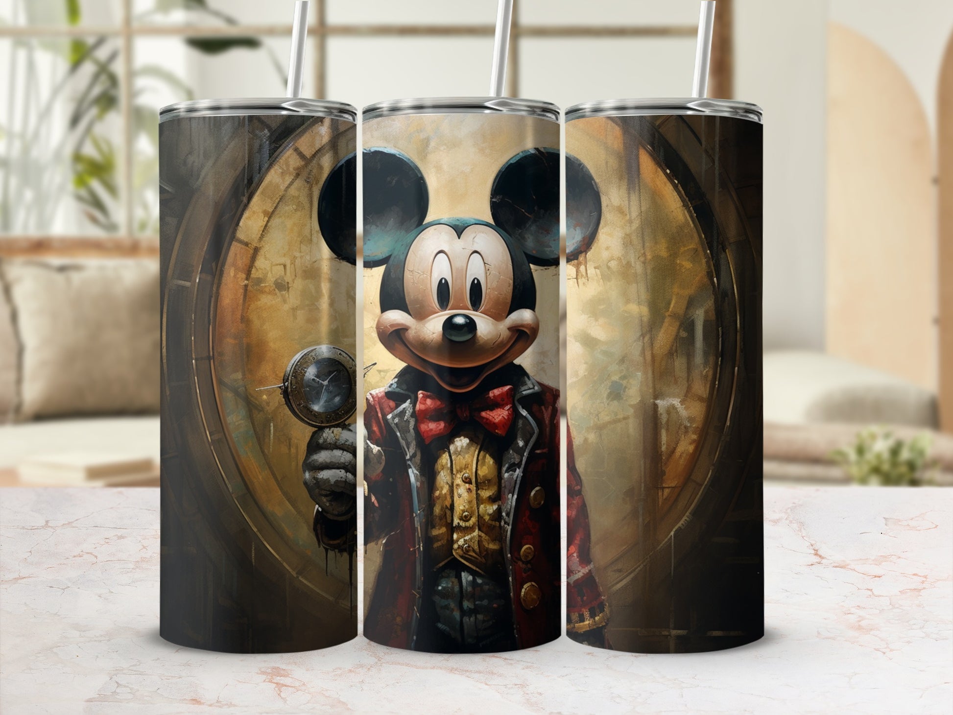 Steampunk Mickey Mouse Design Tumbler Cup