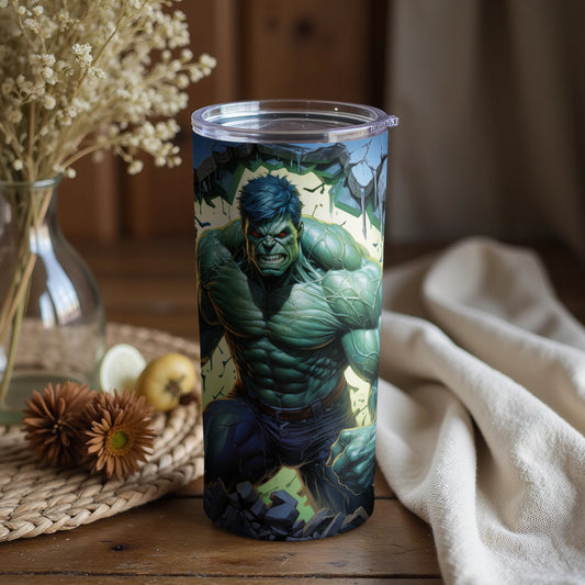 Hulk Smashing Through Brick Wall Design Tumbler