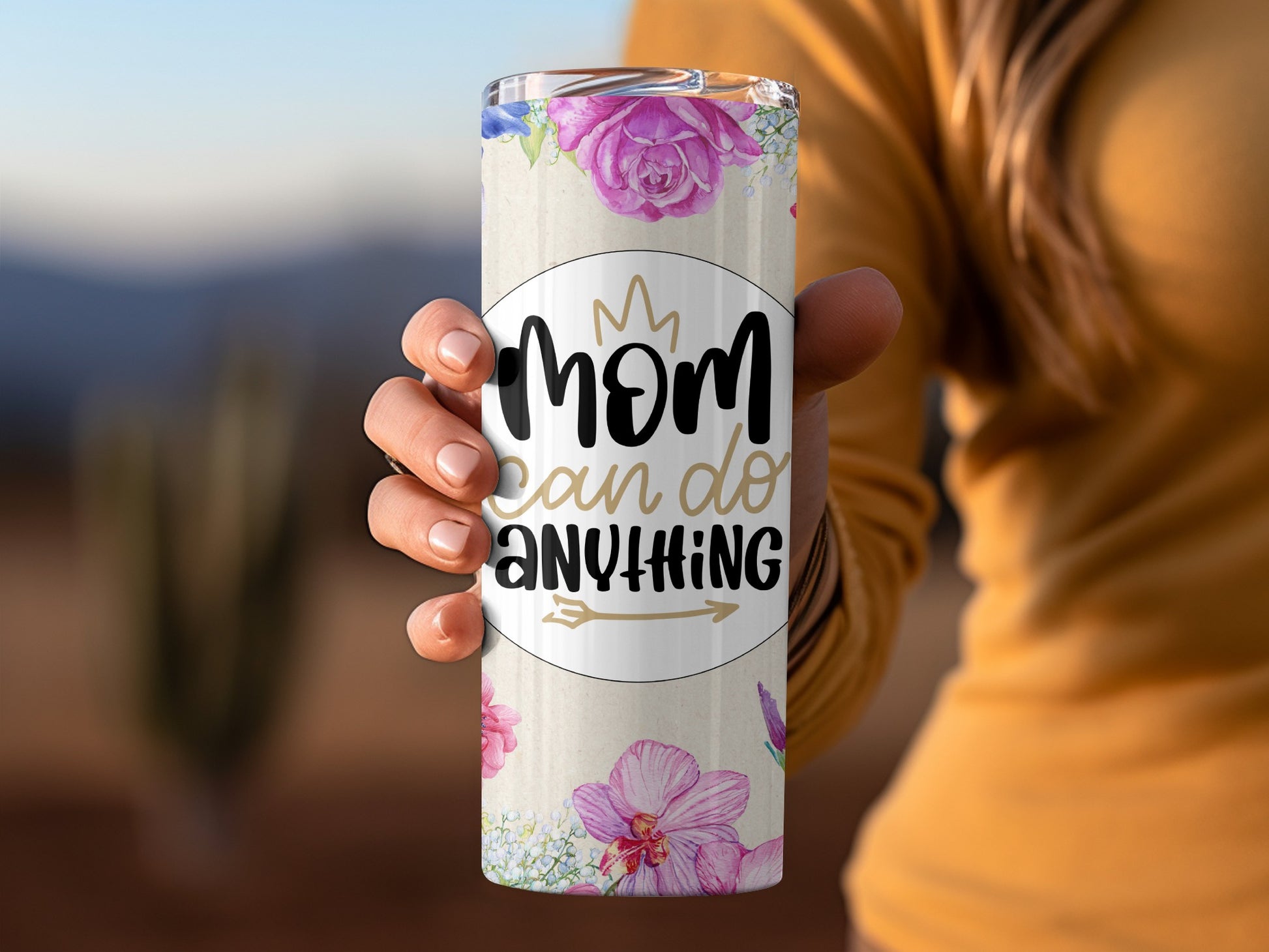 Mom Can Do Anything Floral Drinkware Gift