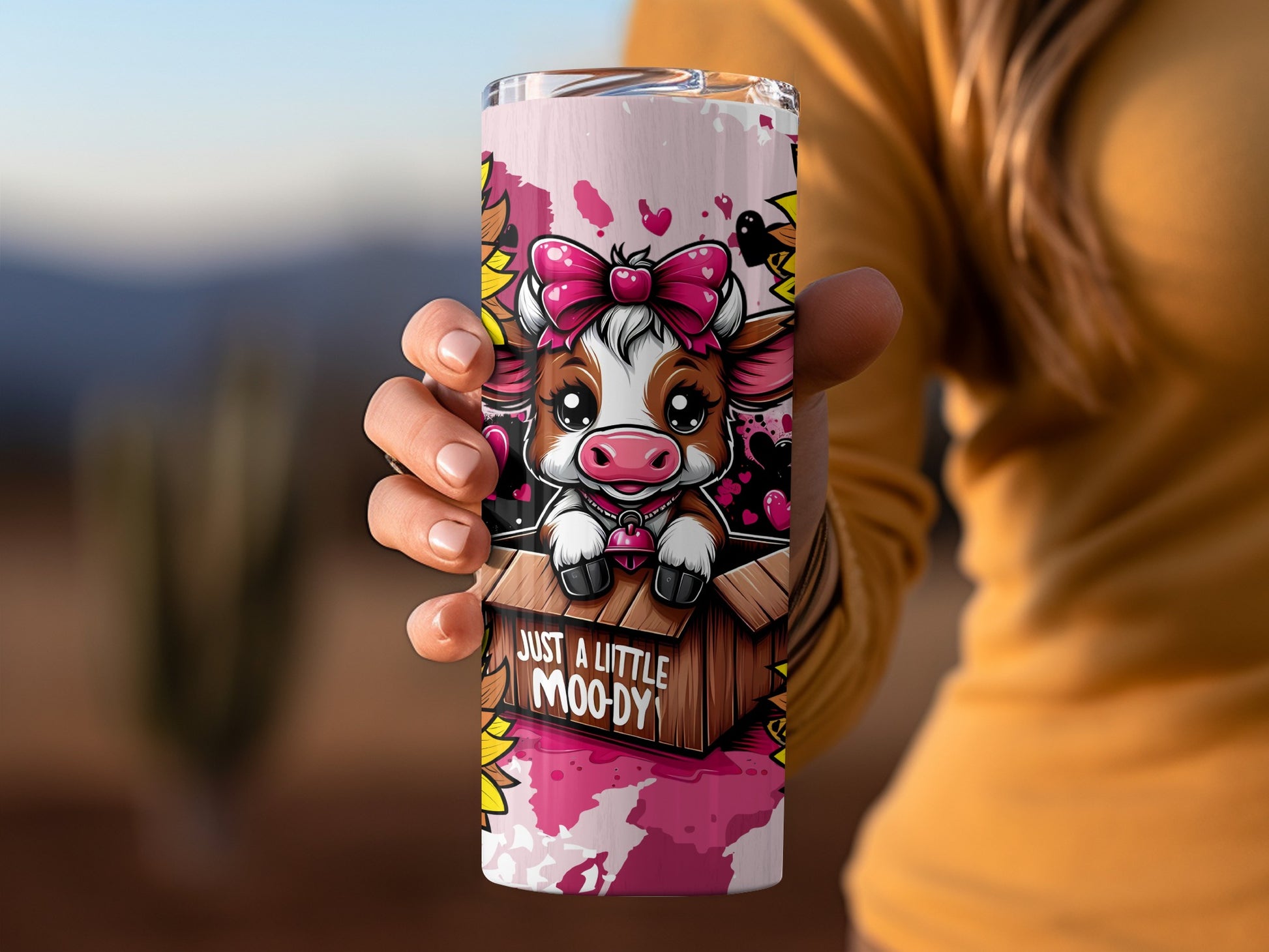 Just A Little Moo-dy Cow Themed Tumbler 20oz Cup