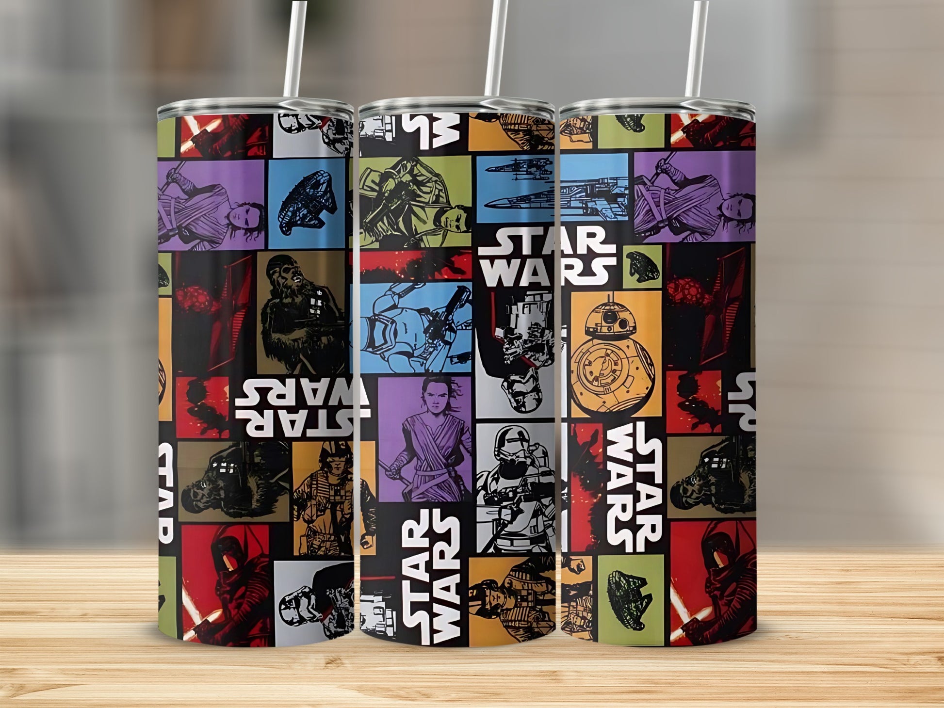 Star Wars Characters Pop Art Grid Design Drinkware product type
