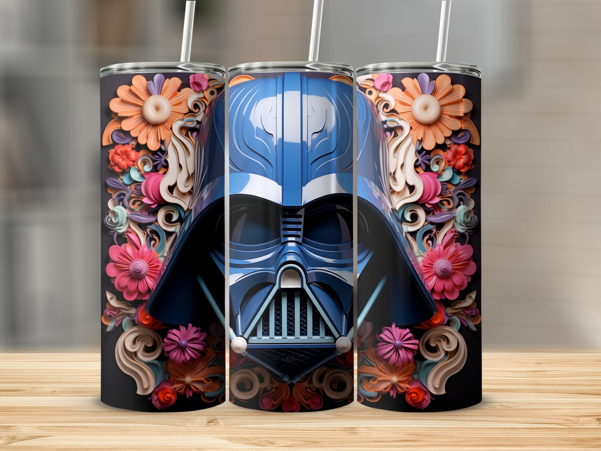 Artistic Floral Masked Character Tumbler Product