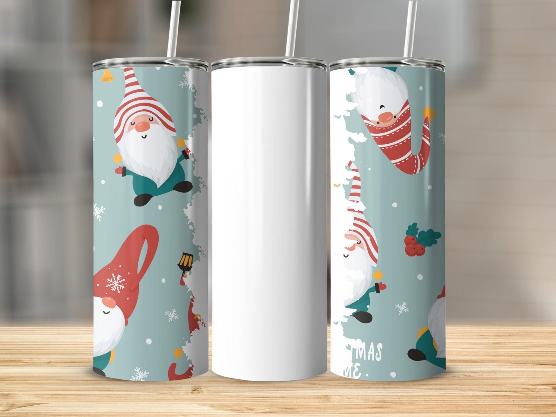 Christmas Gnome Design Tumbler - Holiday Season Drinkware