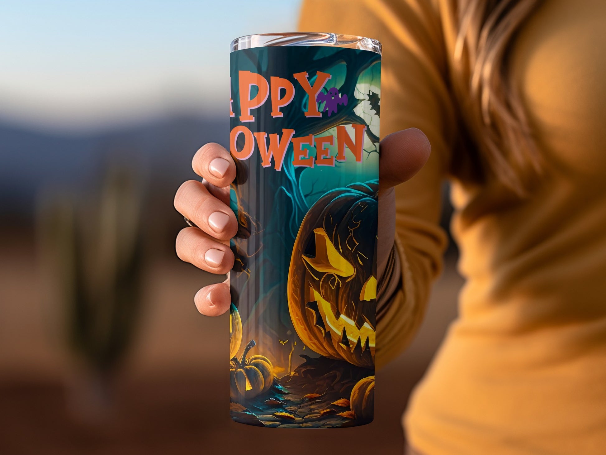 Spooky Halloween Themed Tumbler for Seasonal Drinks