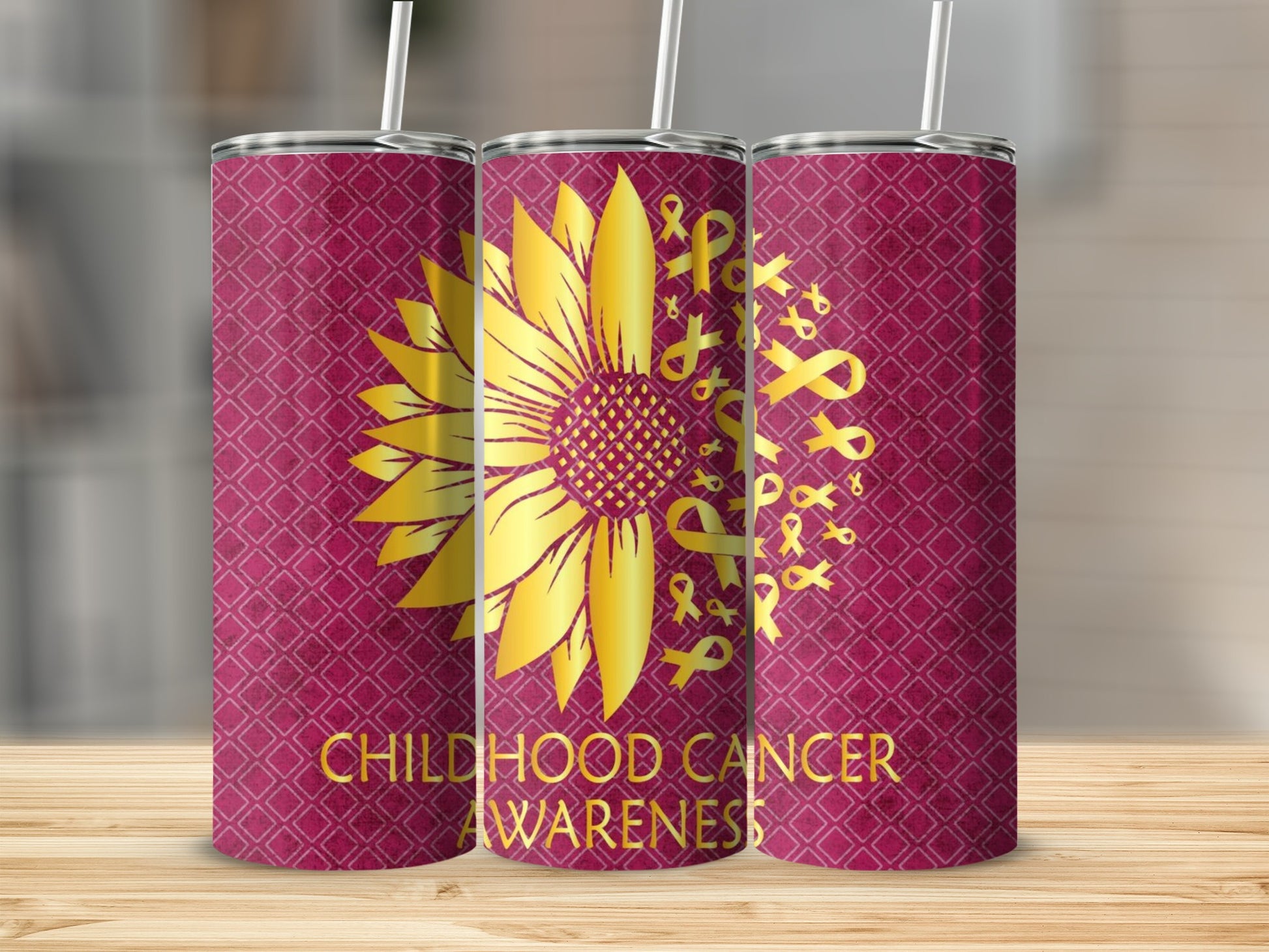 Childhood Cancer Awareness Design on Tumbler