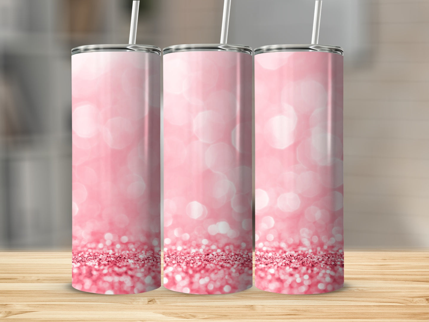 Sparkling Pink Glitter Design Insulated Tumbler