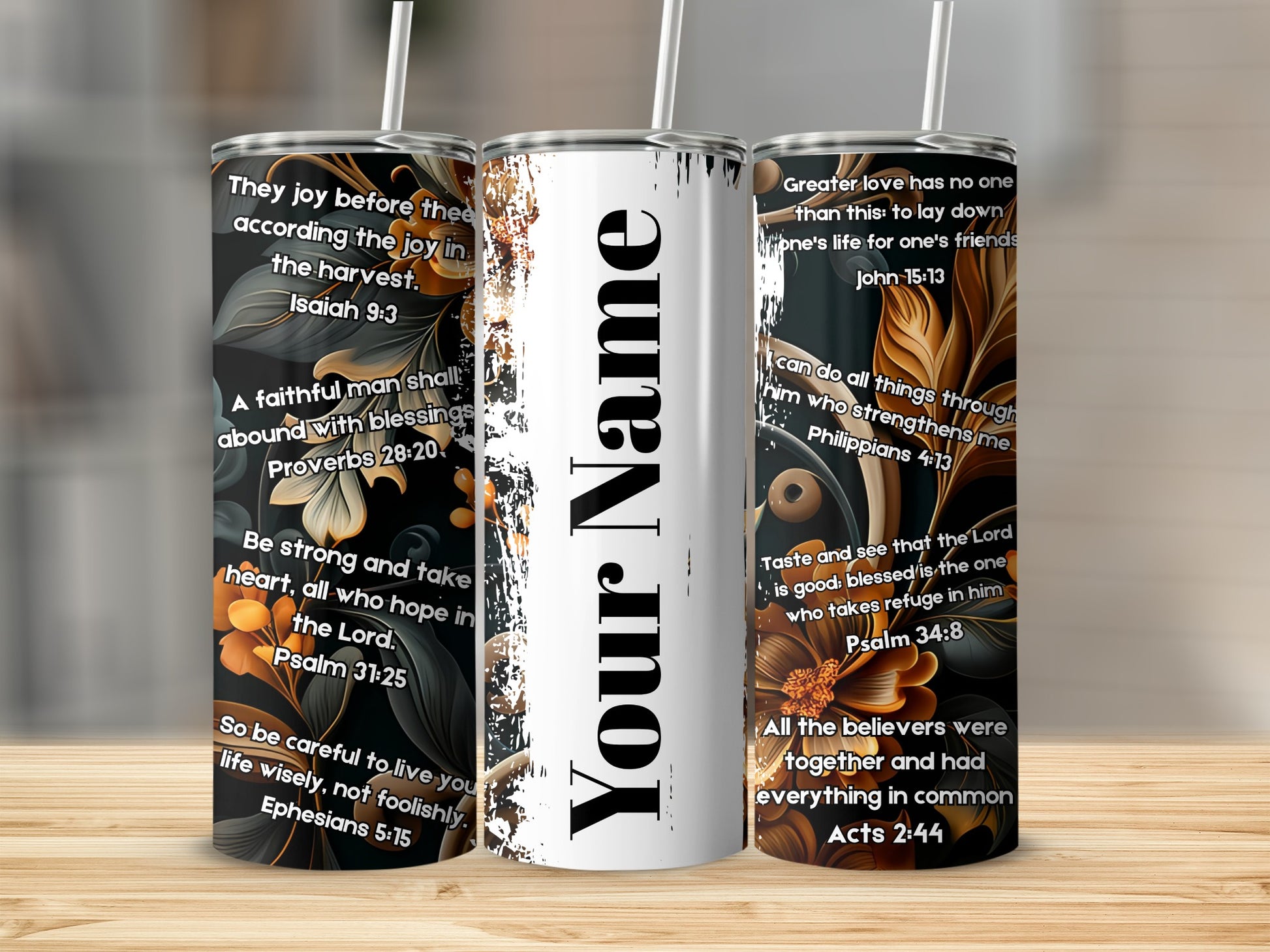 Personalized Religious Quotes Stainless Steel Tumbler