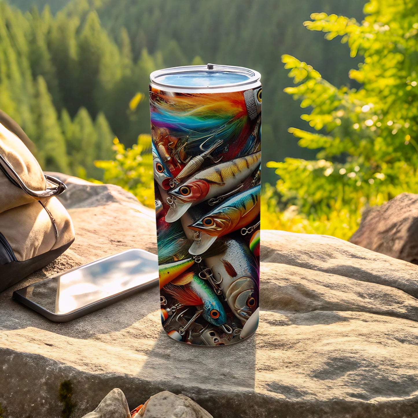 Vibrant Fishing Lures Design Insulated Drink Tumbler product type