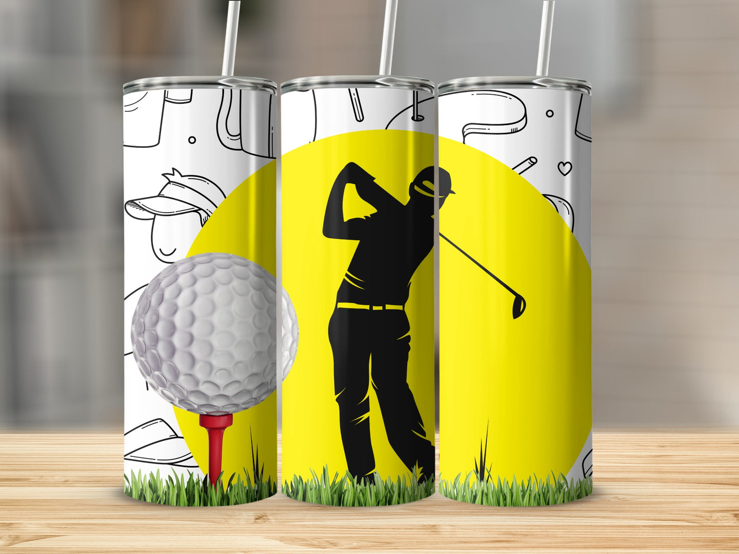 Golf-Themed Double-Walled Insulated Drinking Tumbler