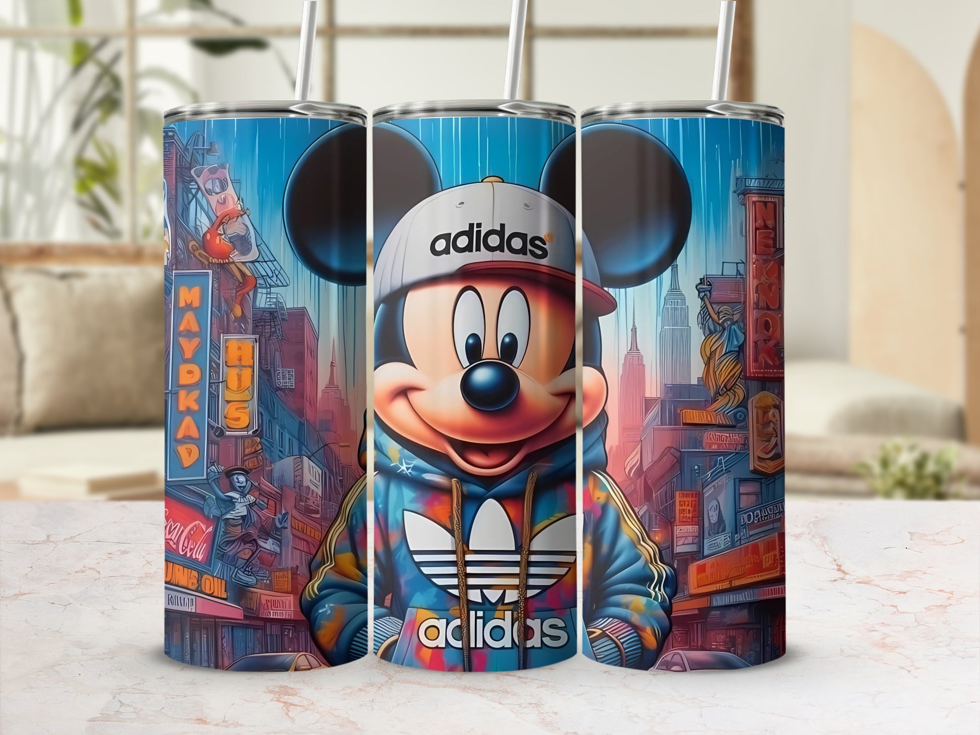 Mickey Mouse Urban Scene Character Stainless Steel Tumbler